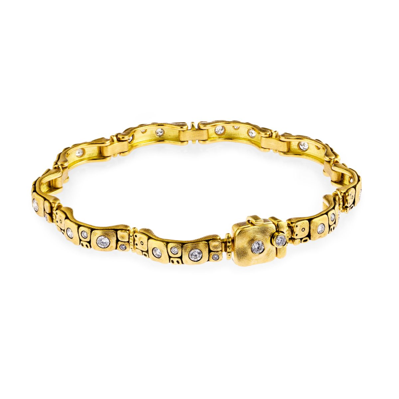 Yellow Gold and Diamond Flora Bridge Bracelet