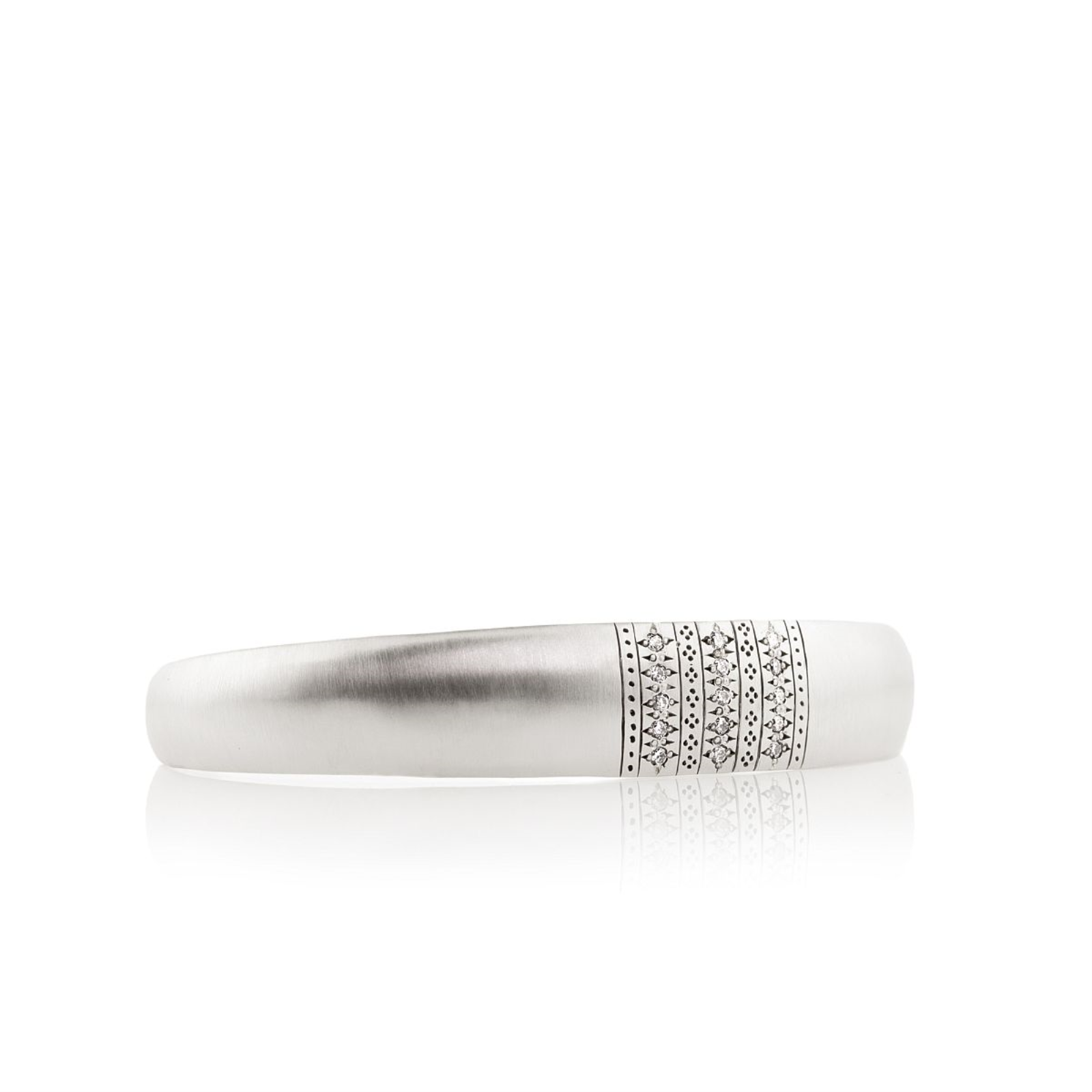 Silver and Diamond Nomad Cuff