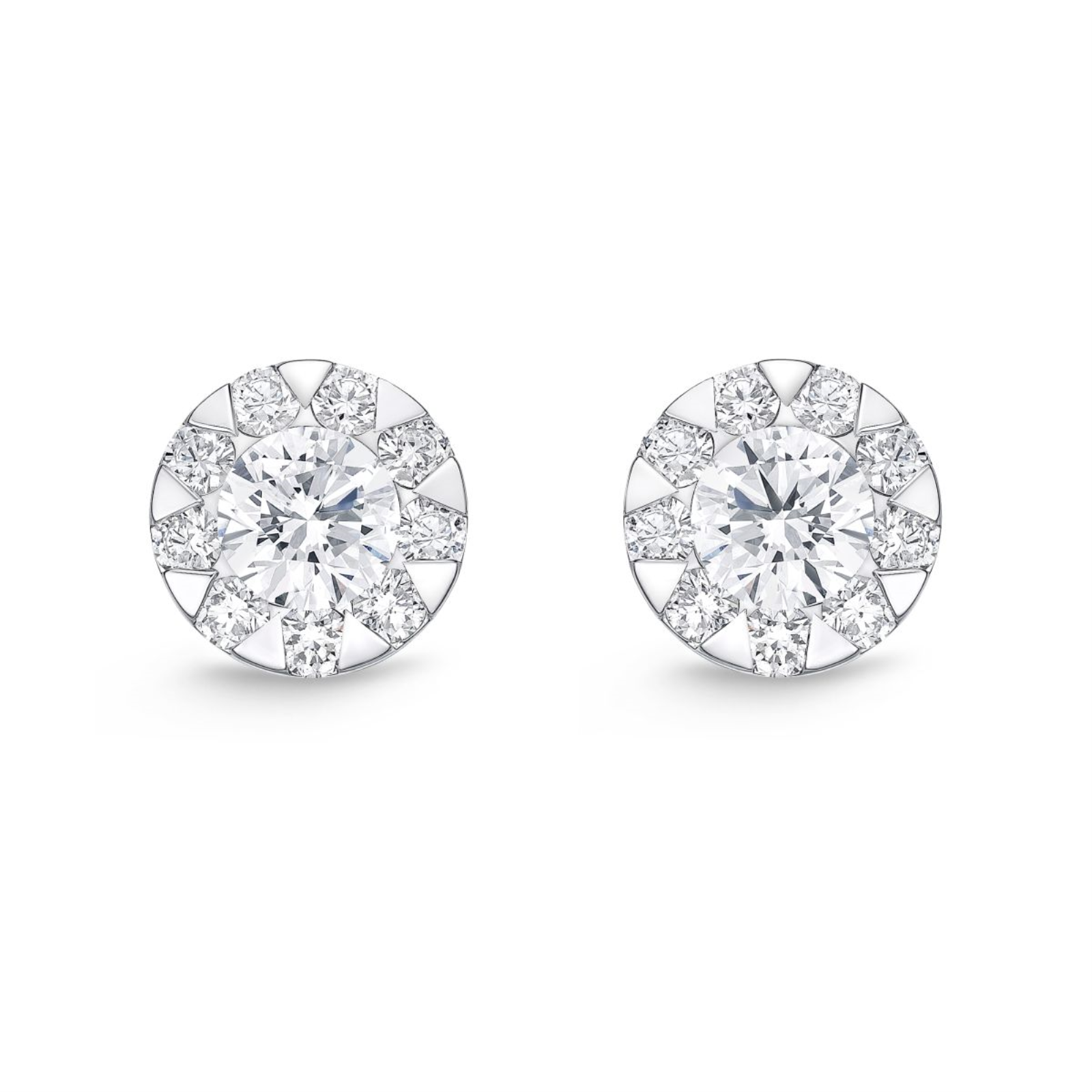 White Gold and Diamond Bouquet Studs