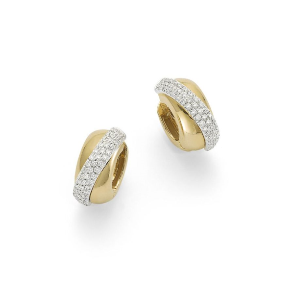 Gold and Diamond Loop Earrings