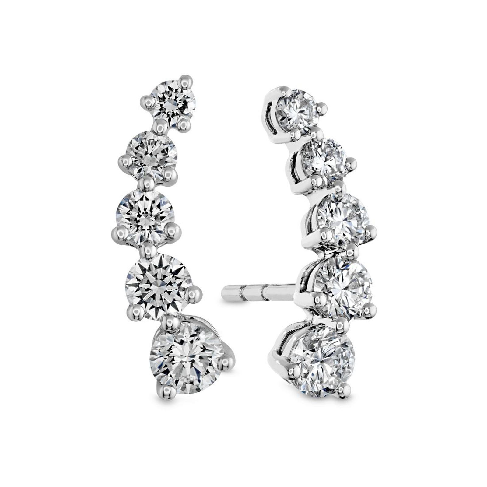 White Gold and Diamond Climber Earrings