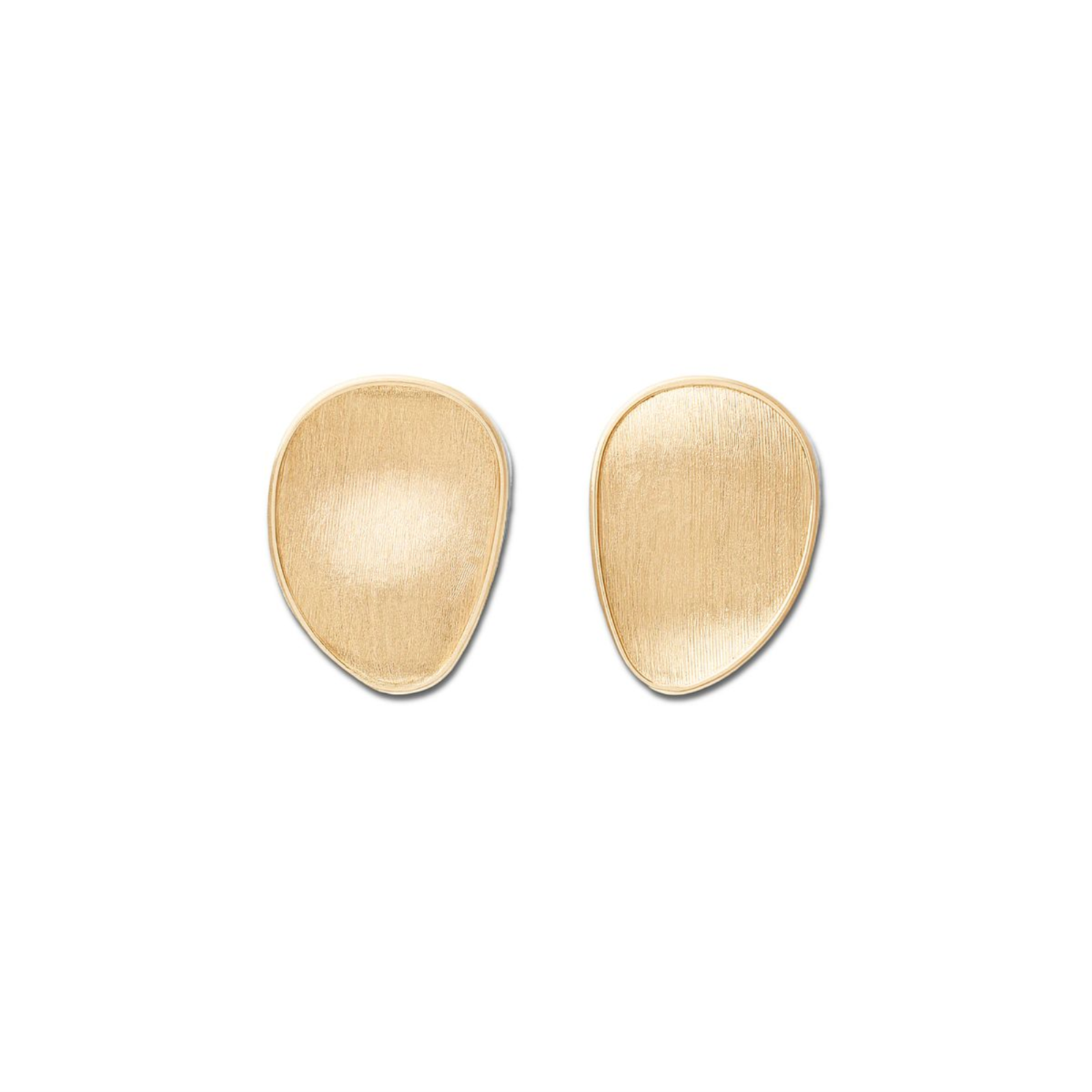 Gold Petal Stud Earrings, Medium