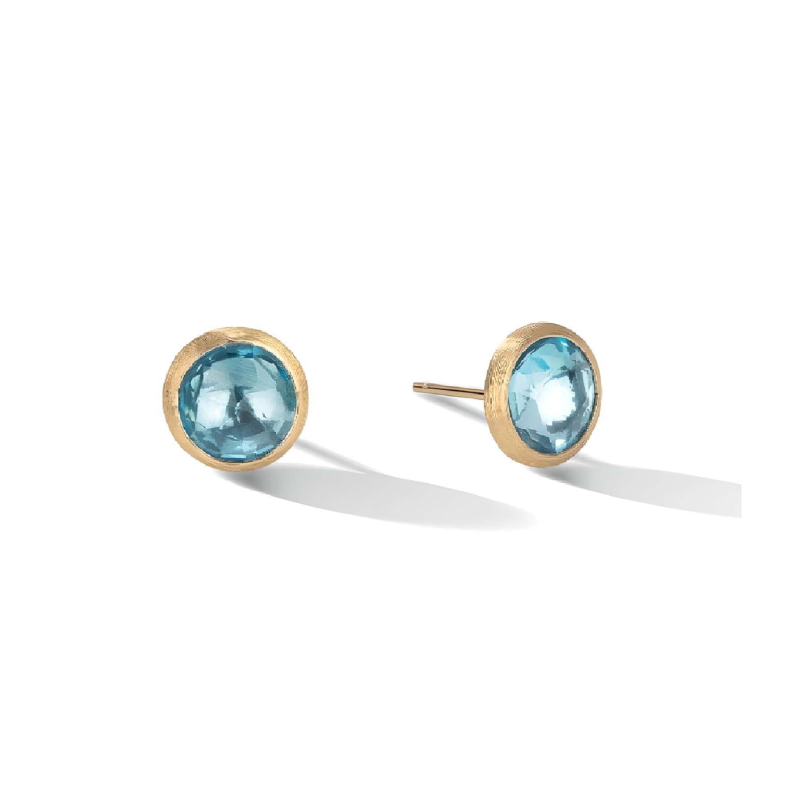 Gold and Blue Topaz Jaipur Stud Earrings