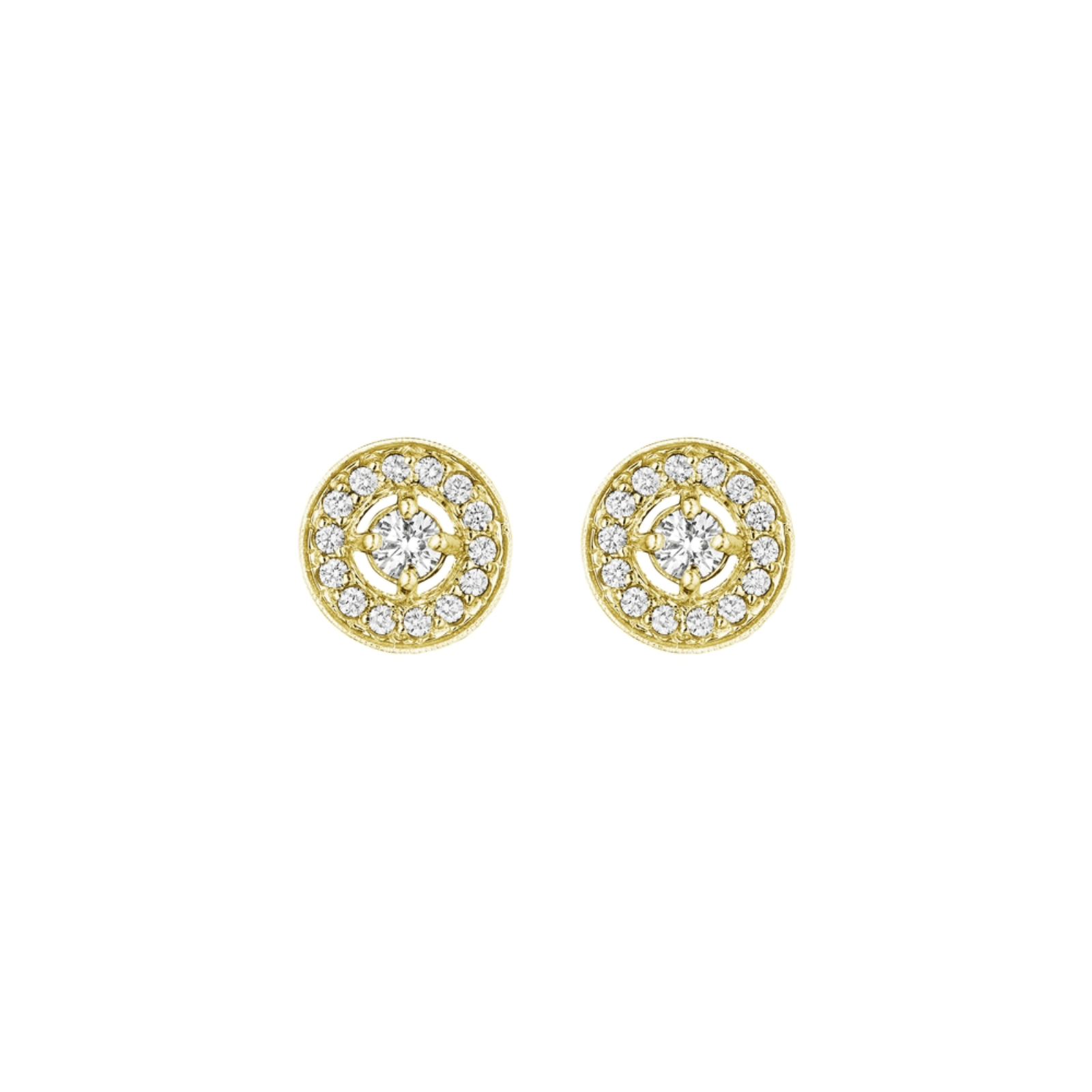 Round Engraved Stud Earrings