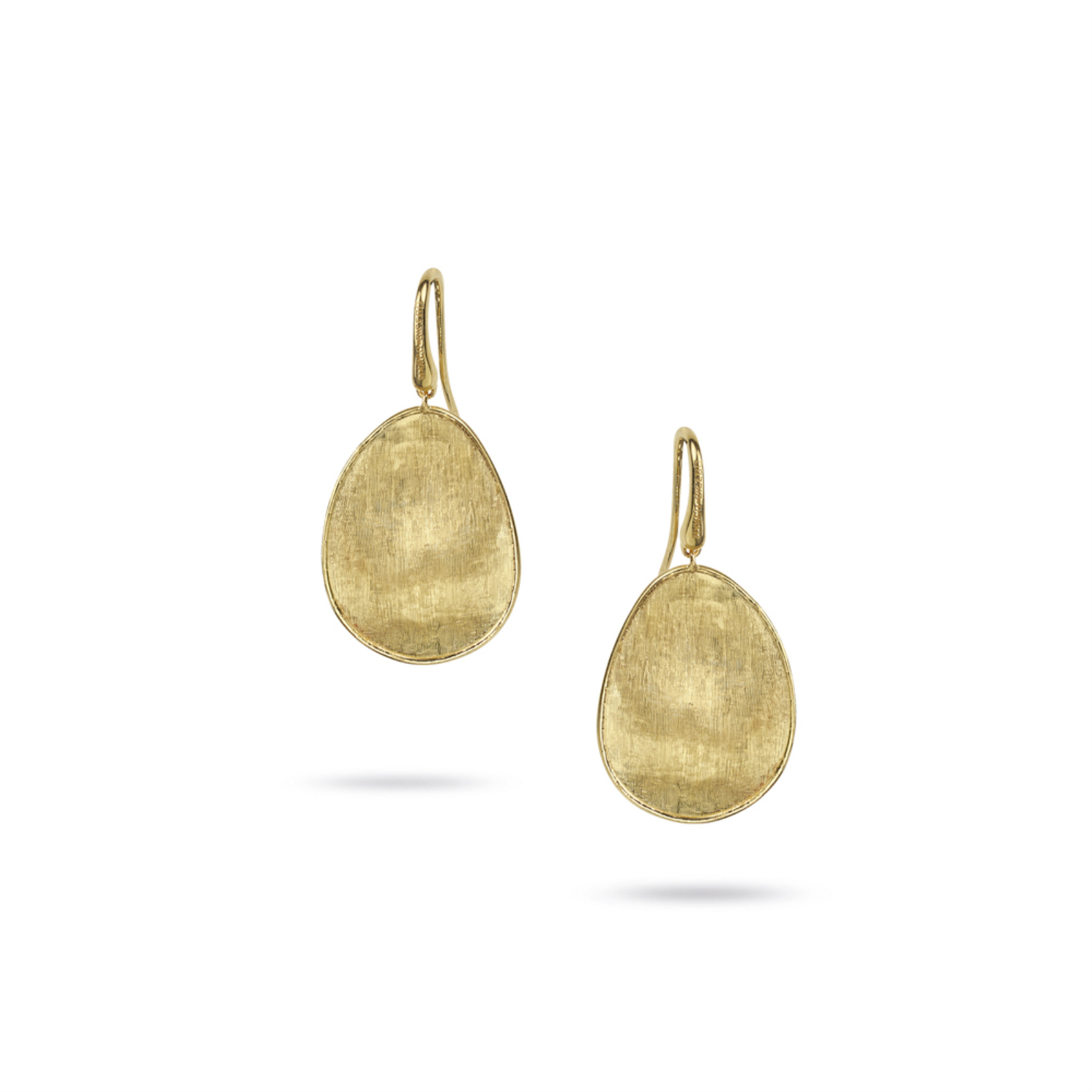 Gold Lunaria Petal Drop Earrings