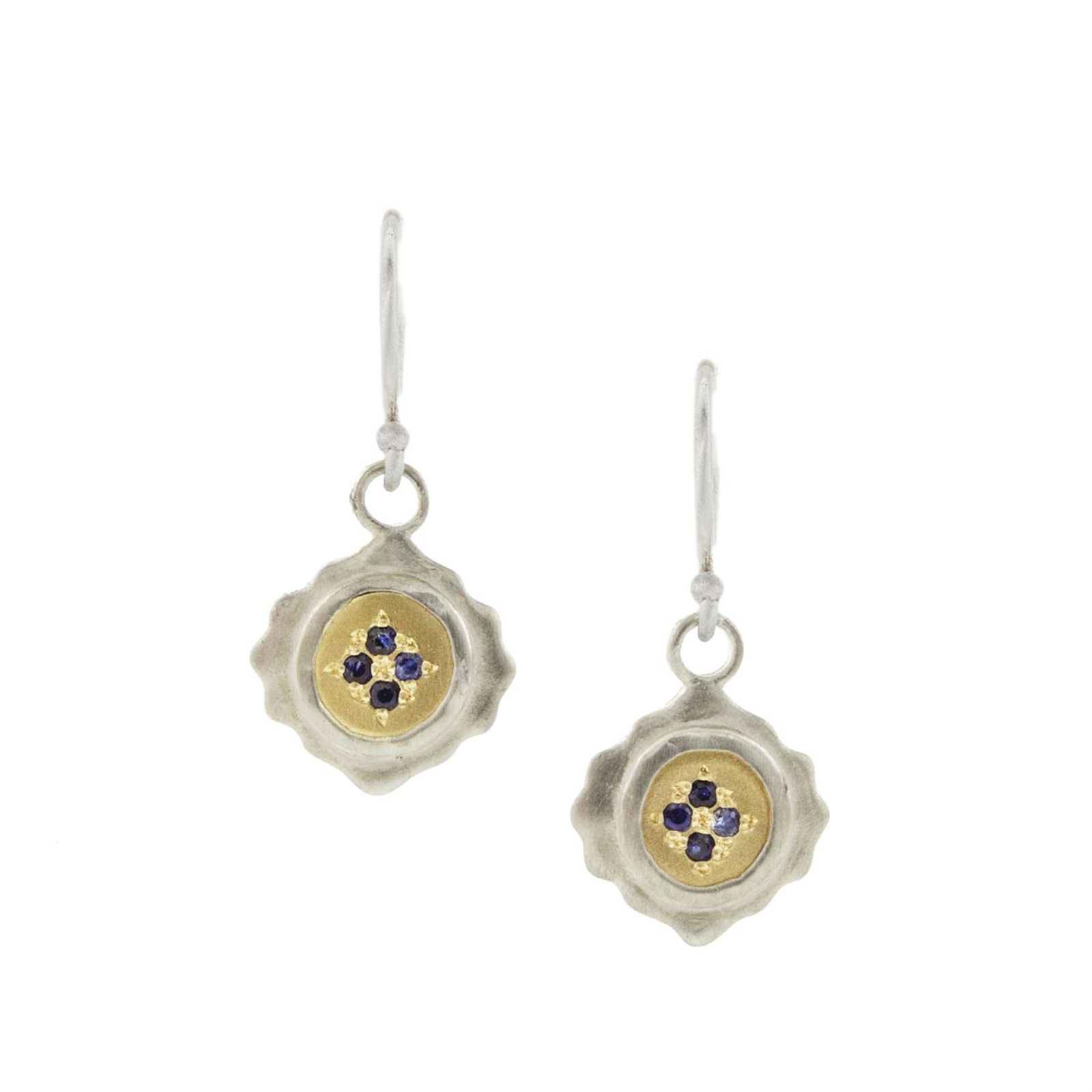 Silver and Gold East and West Drop Earings