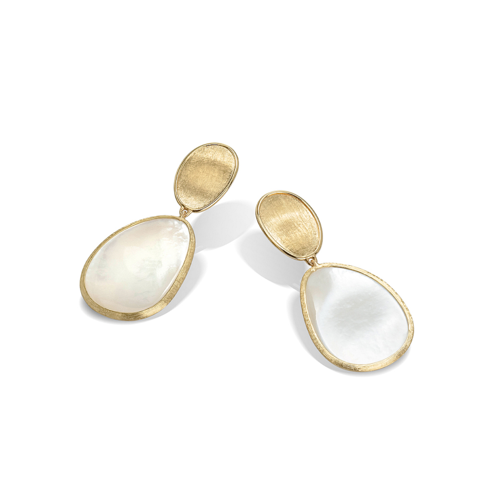 Lunaria Petite Gold & White Mother of Pearl Earrings