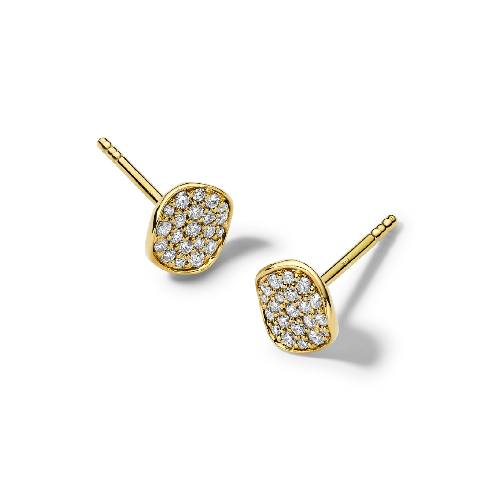 Gold Mini Flower Diamond Stud Earrings