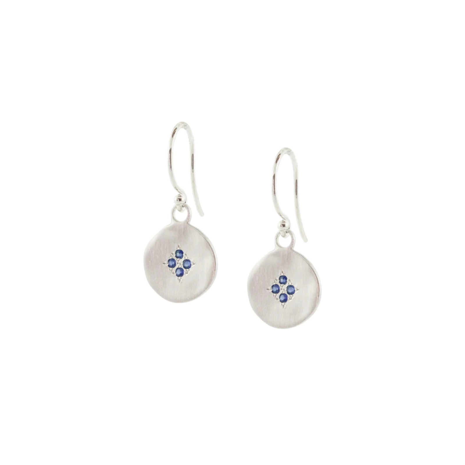 Sterling Silver and Sapphire 4-Star Wave Drop Earrings