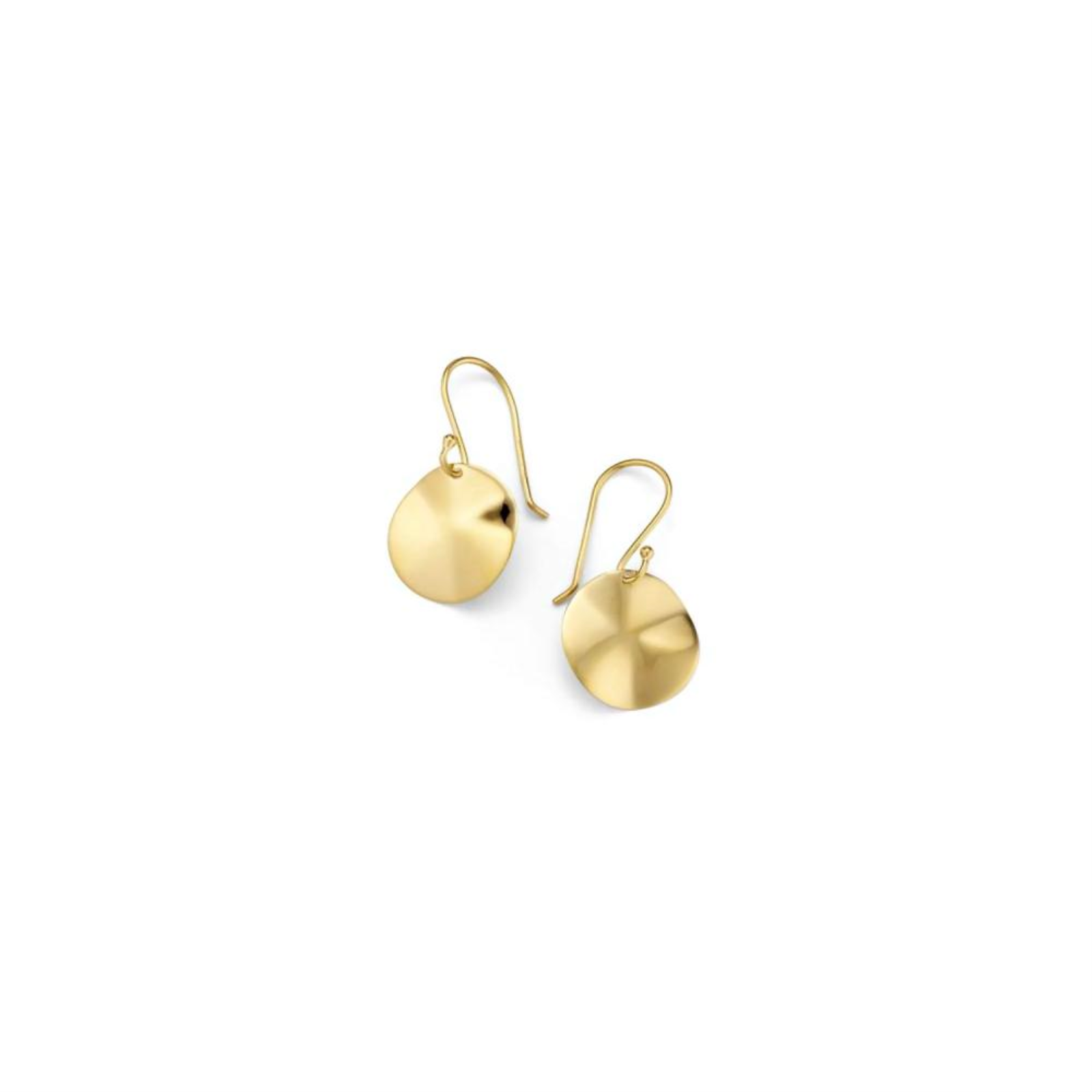 Gold Mini Wavy Disc Drop Earrings
