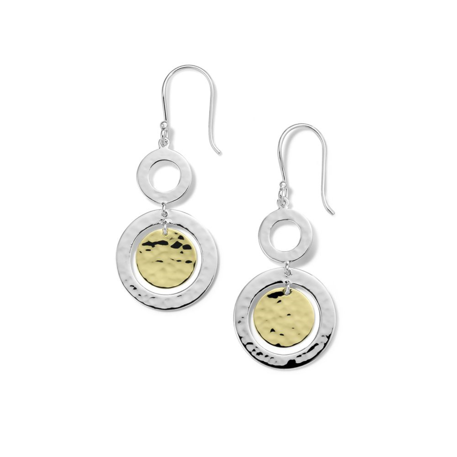 Silver and Gold Snowman Drop Earrings