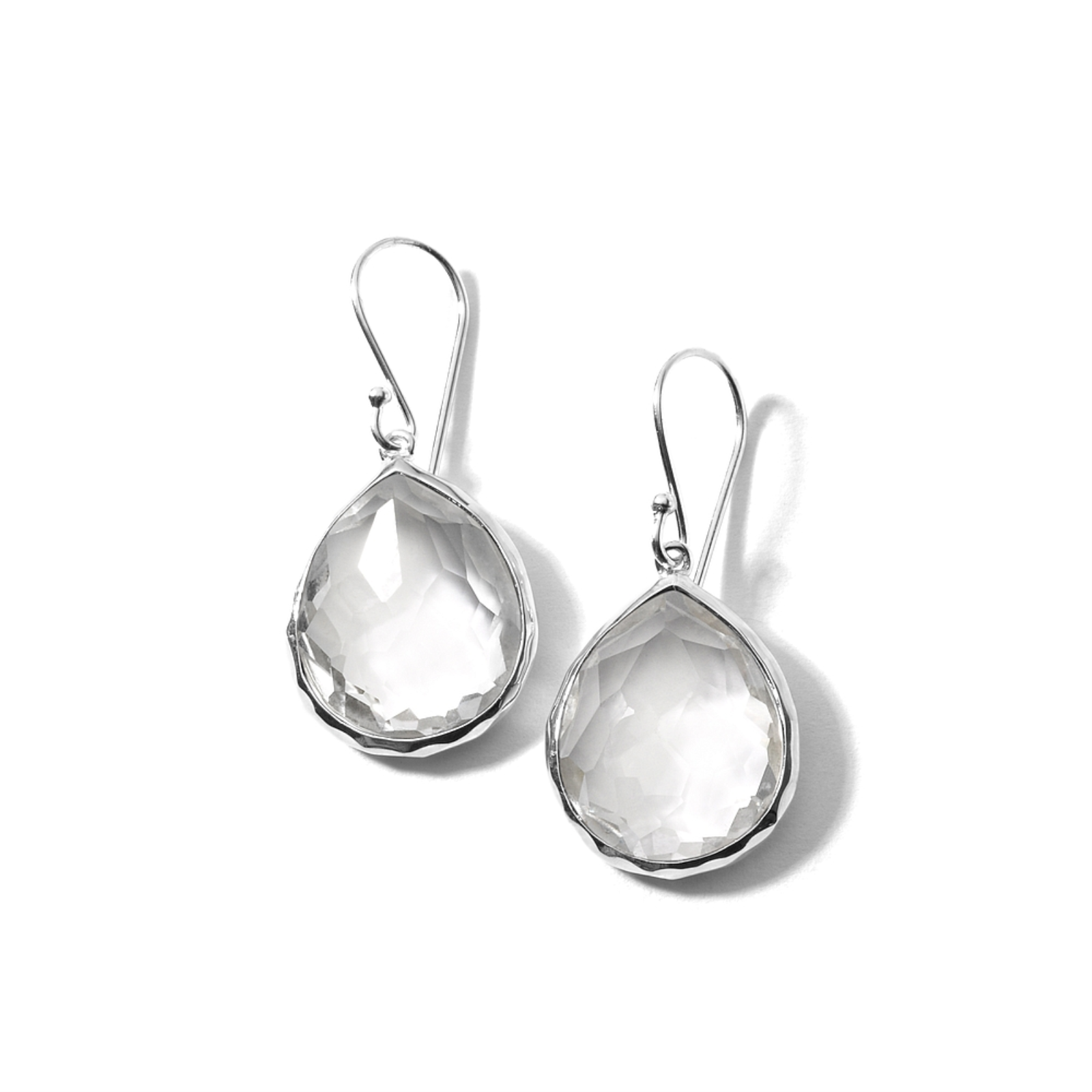 Silver Small Teardrop Rock Candy Earrings