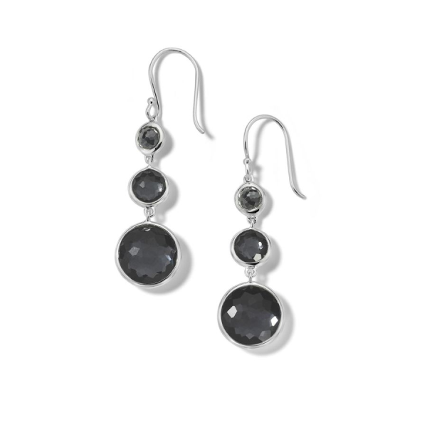 Silver Lollitini 3-Stone Drop Earrings