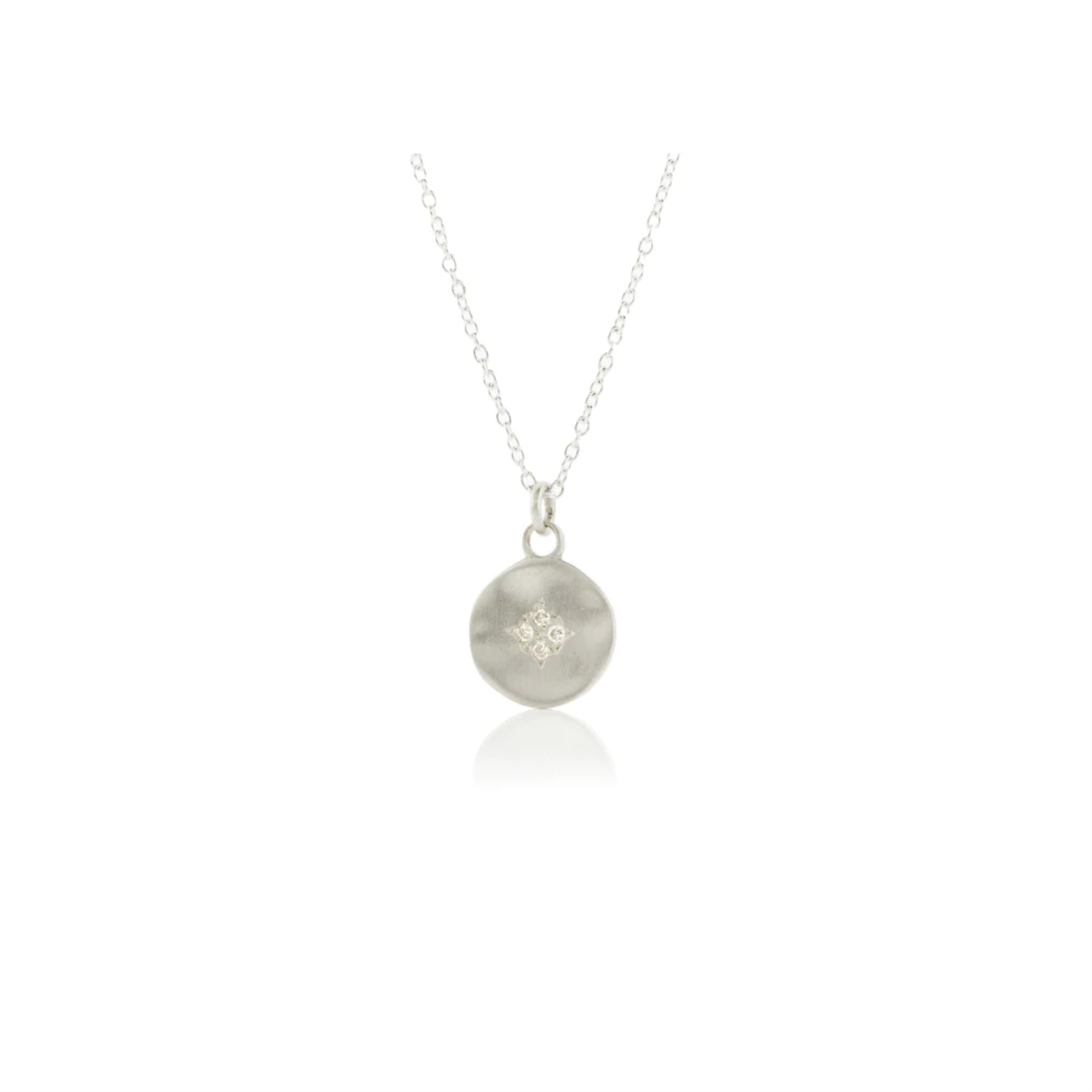 Sterling Silver and Diamond 4-Star Wave Necklace