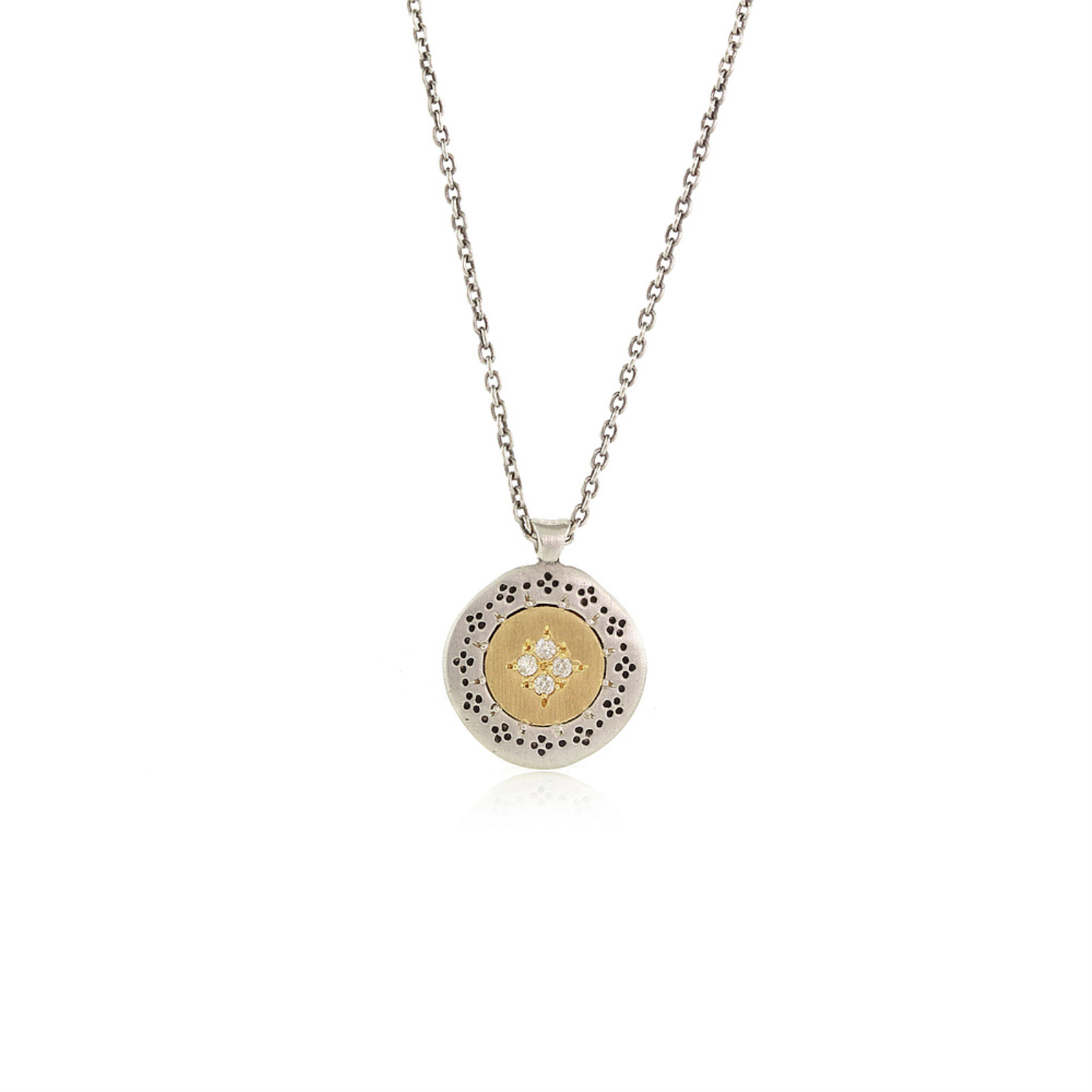 Silver and Gold Four Star Harmony Pendant Necklace