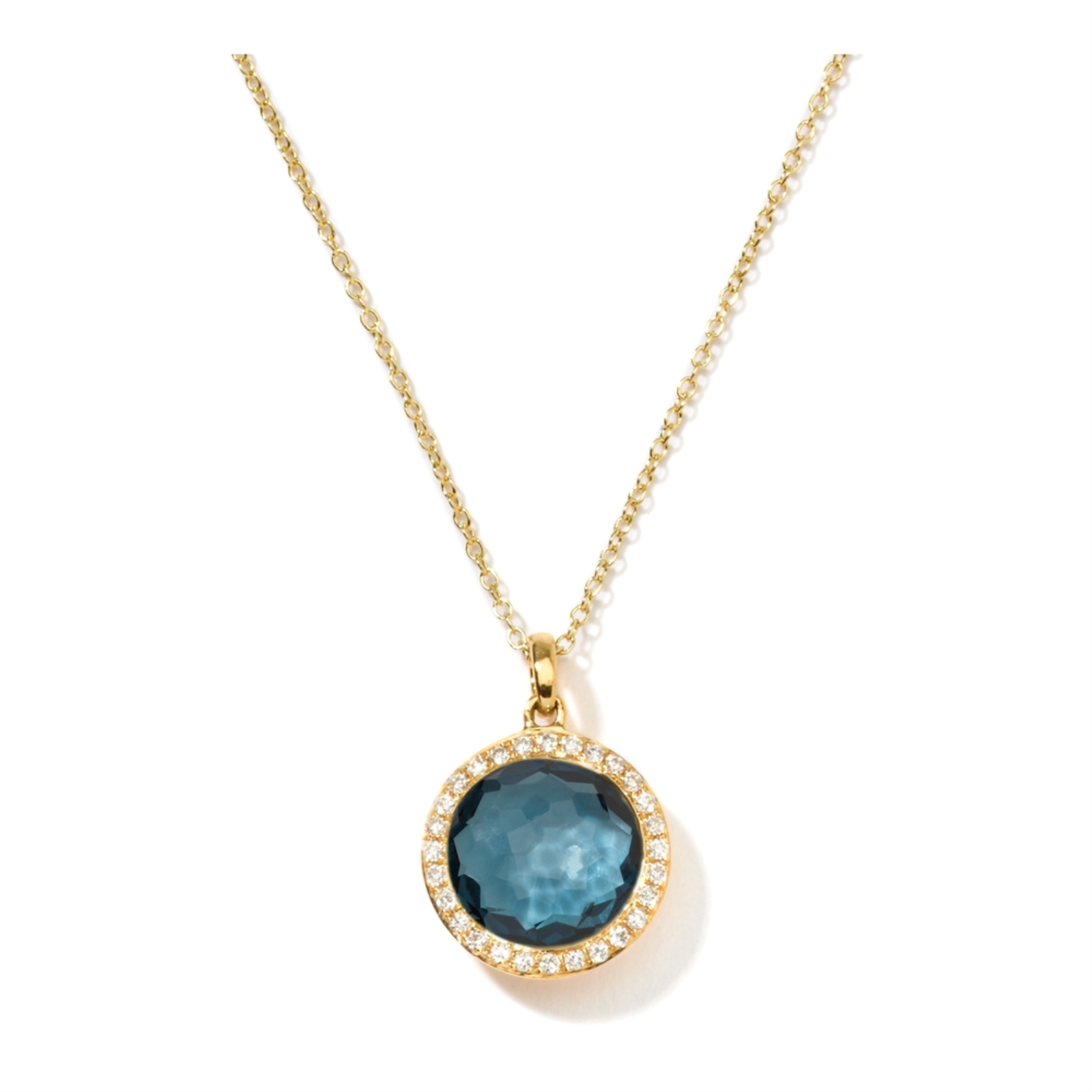 Gold and Diamond Small Lollipop Pendant Necklace