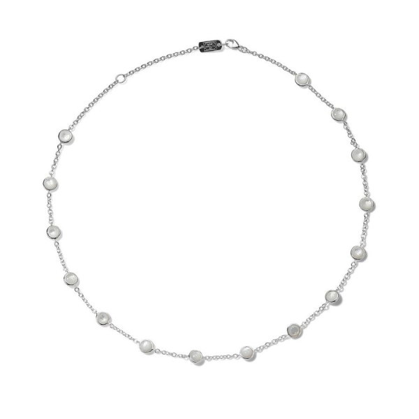 Silver Mother of Pearl Lollipop Necklace