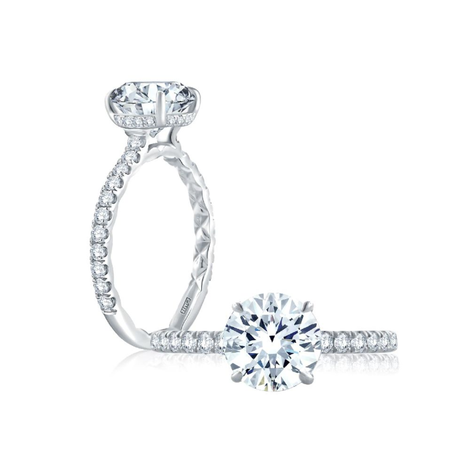 Platinum Quilted Engagement Ring Mounting