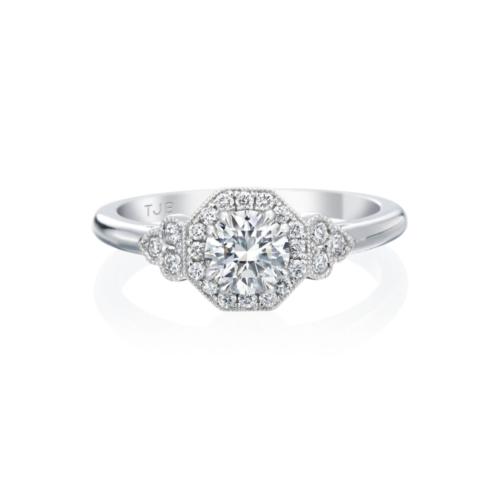 Platinum and Diamond Halo Engagment Ring Mounting