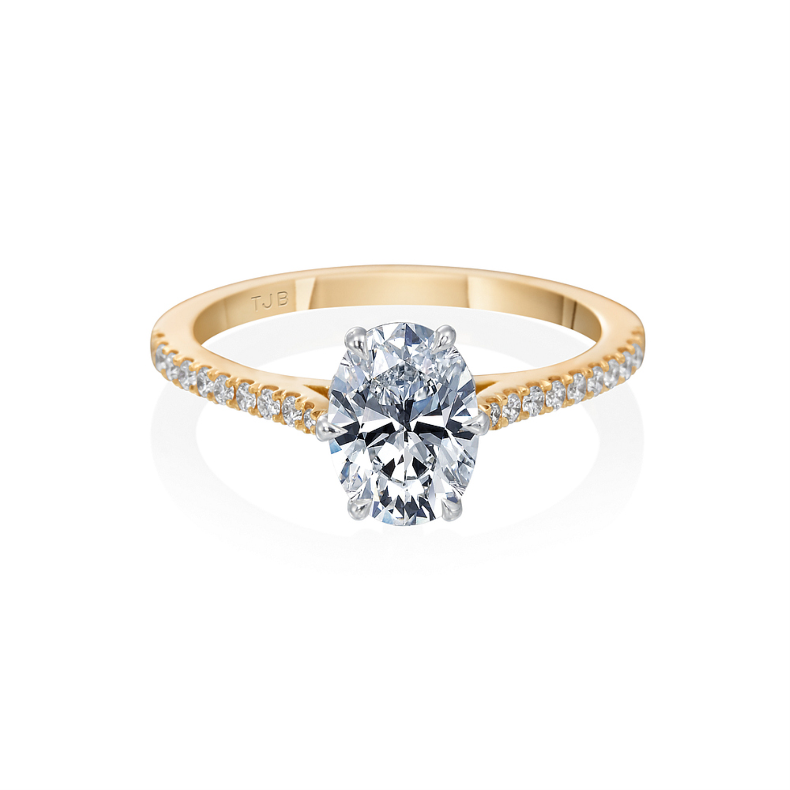 Roslyn Collection Gold and Platinum Diamond Pave-Set Engagement Mounting