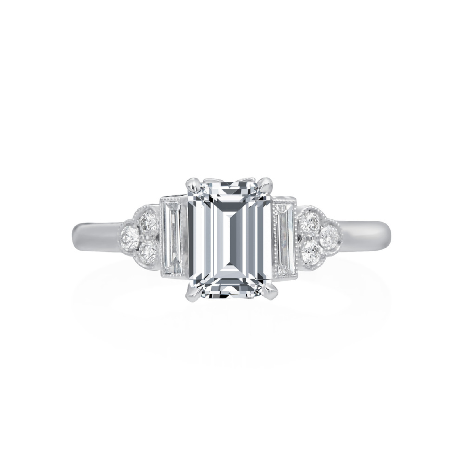 Roslyn Collection Trefoil Step Engagement Ring Mounting
