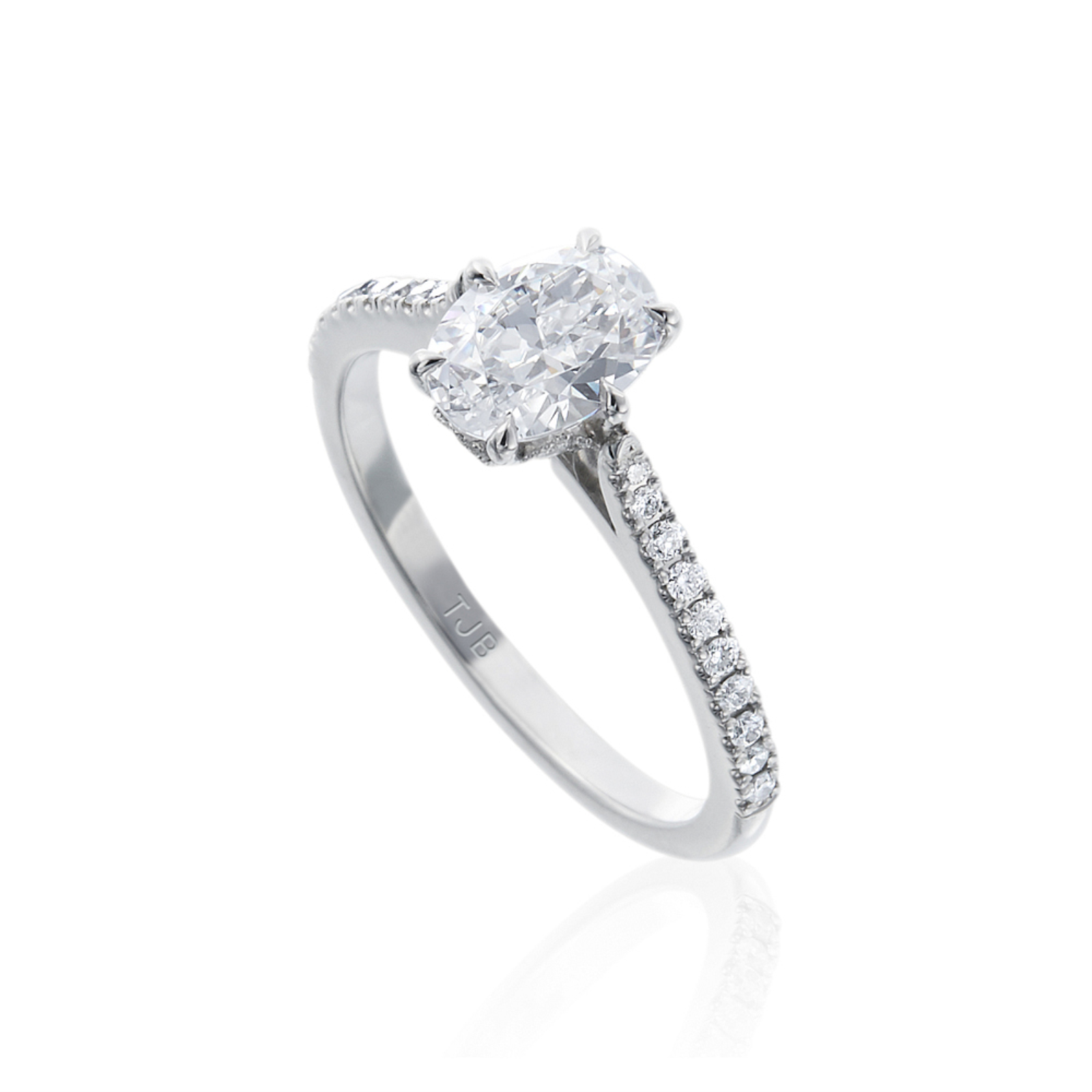 Roslyn Collection Platinum Diamond Petal Engagement Ring Mounting