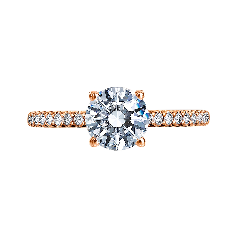Rose Gold and Micro Pave Engagement Ring Mounting