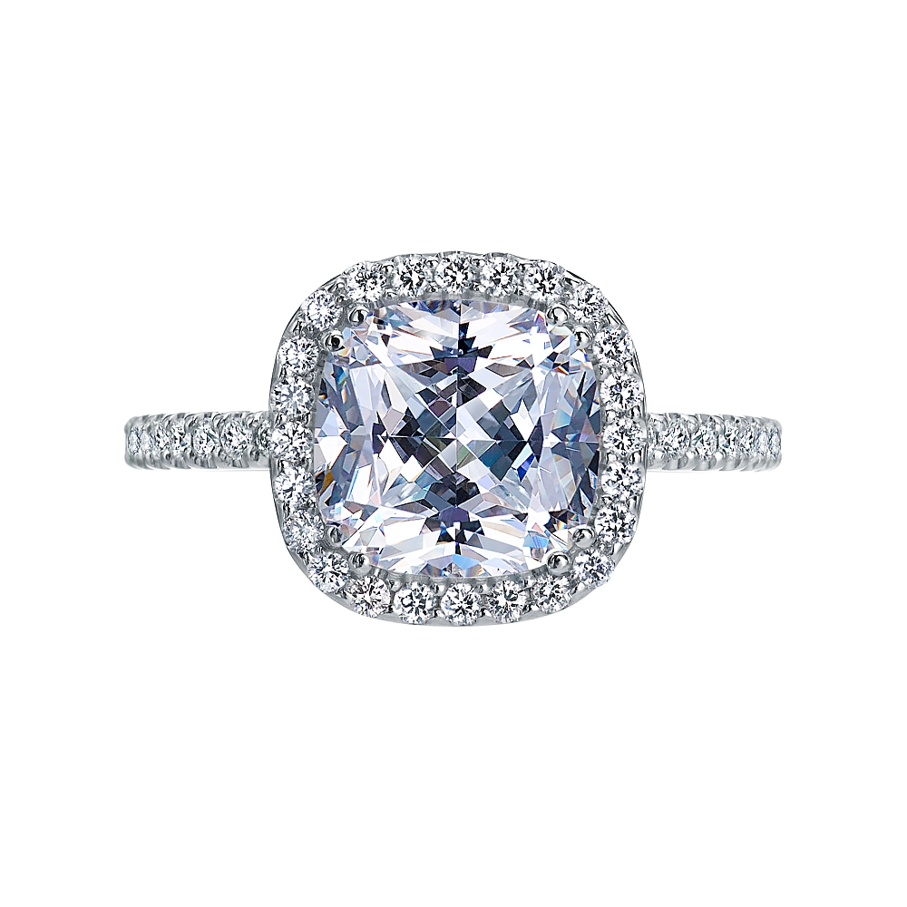 Platinum and Diamond Halo Engagement Ring Mounting