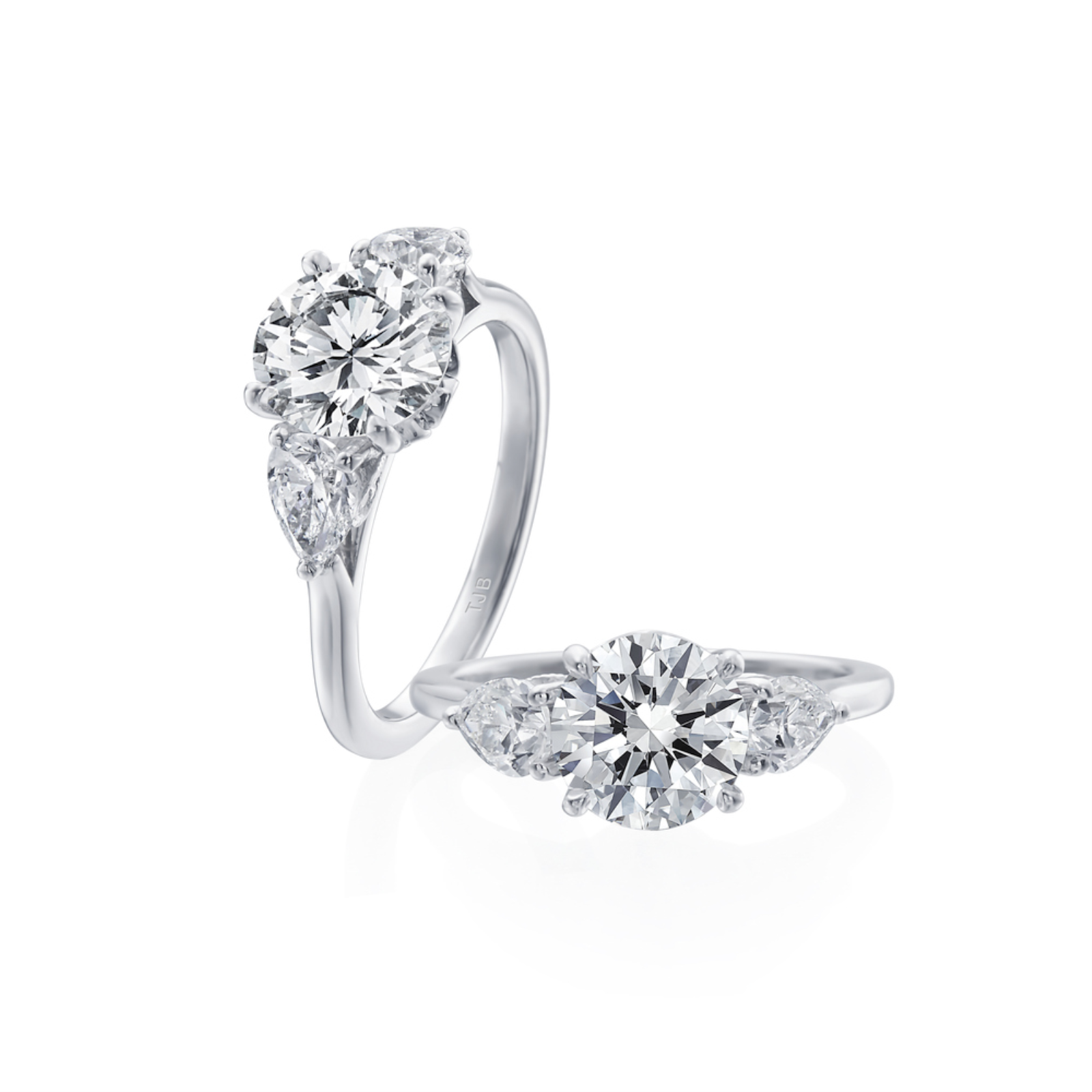Platinum and Diamond Three Stone Engagement Ring Mounting