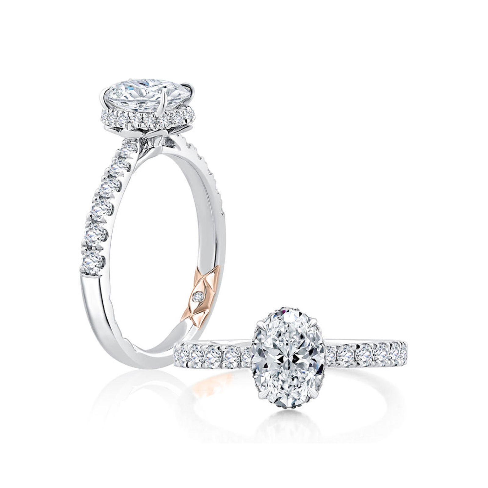Platinum and Diamond Hidden Halo Engagement Ring Mounting