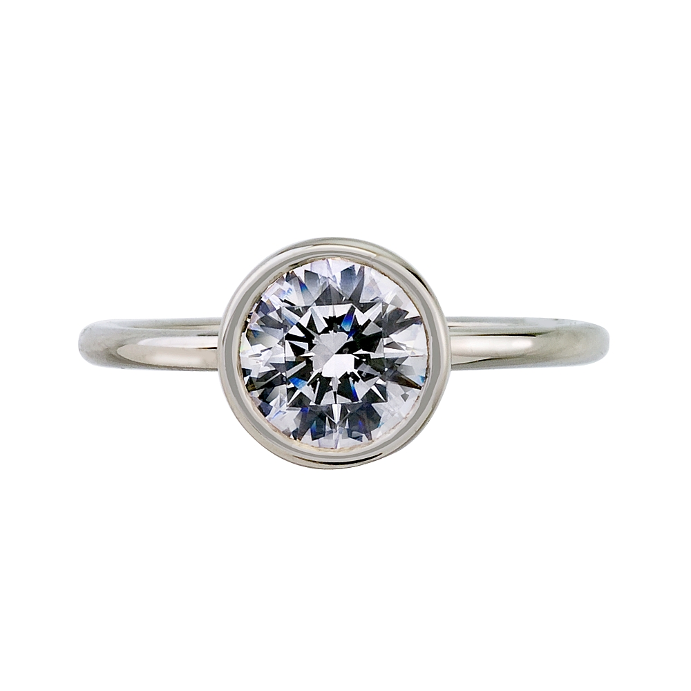 Platinum Bezel Solitaire Engagement Ring Mounting