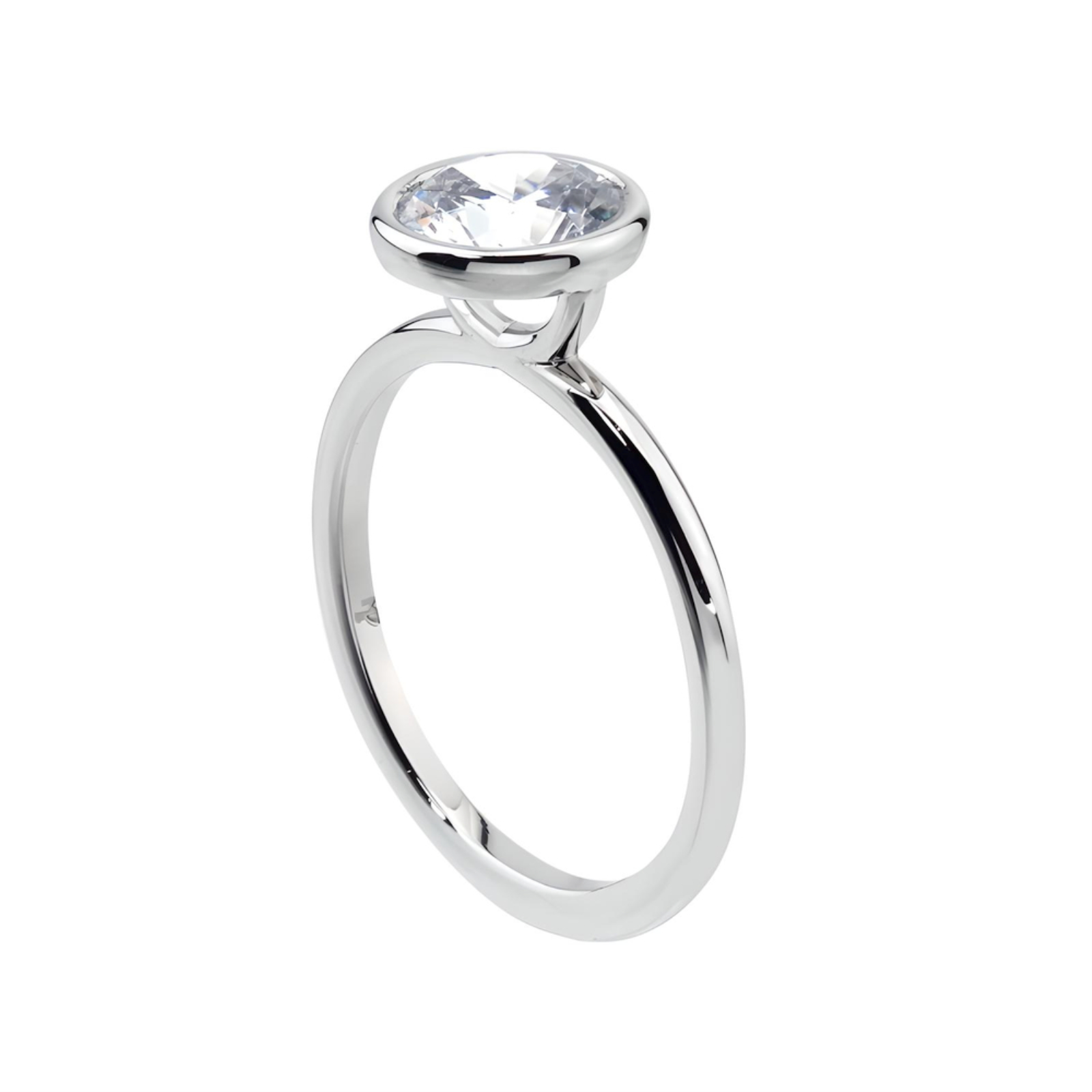 Platinum Bezel Solitaire Engagement Ring Mounting