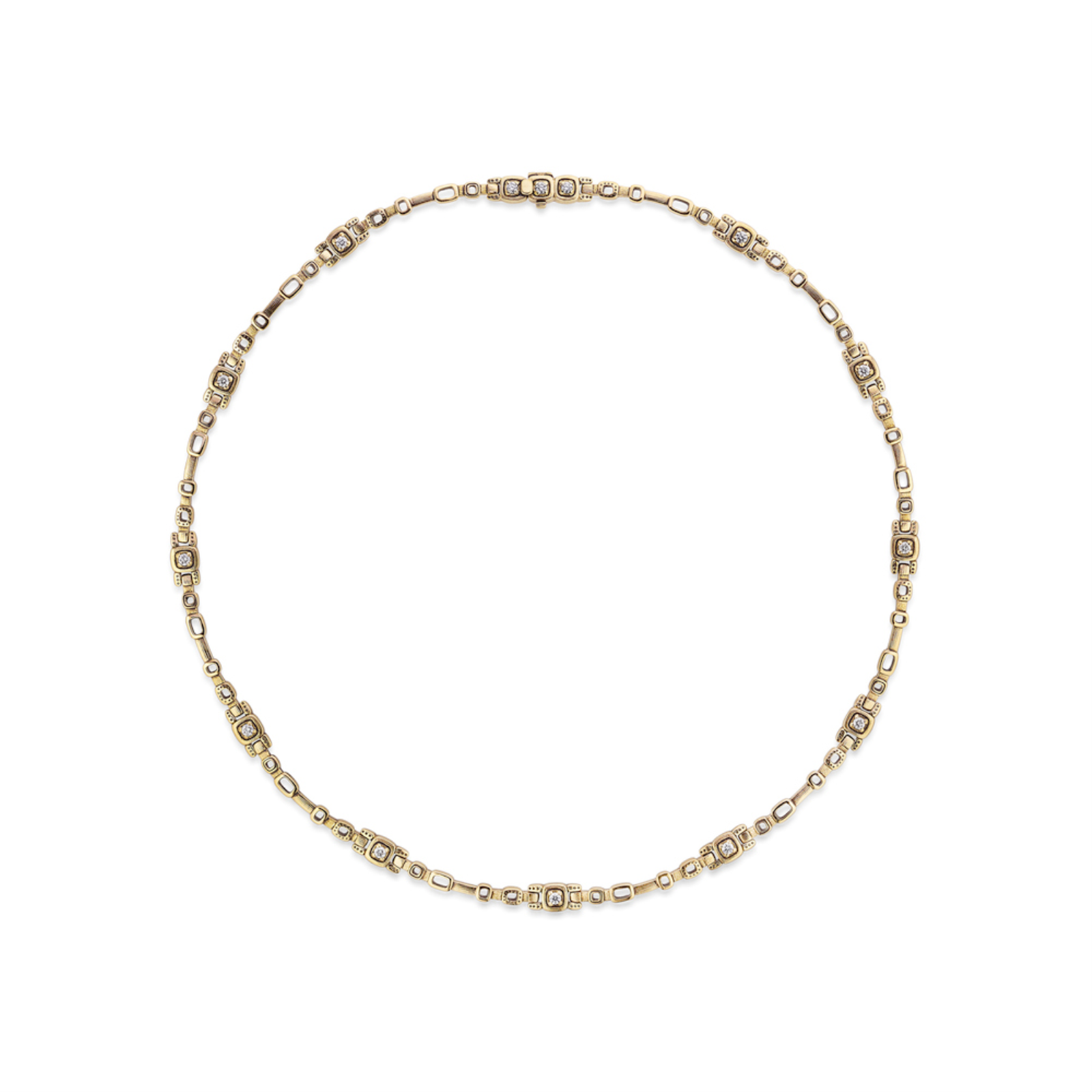 Gold and Diamond Path Necklace