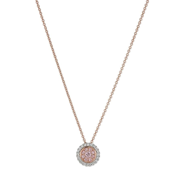 Platinum and Gold Pink Diamond Necklace