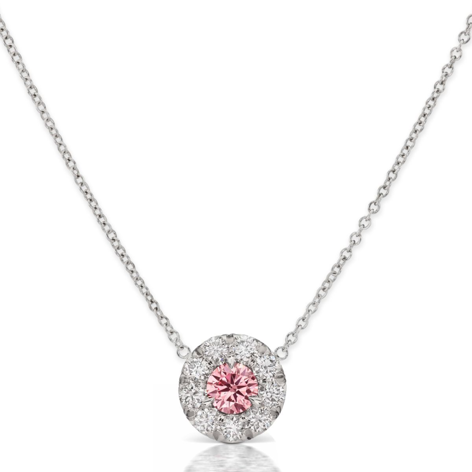 Argyle Pink 3PR Diamond Halo Pendant