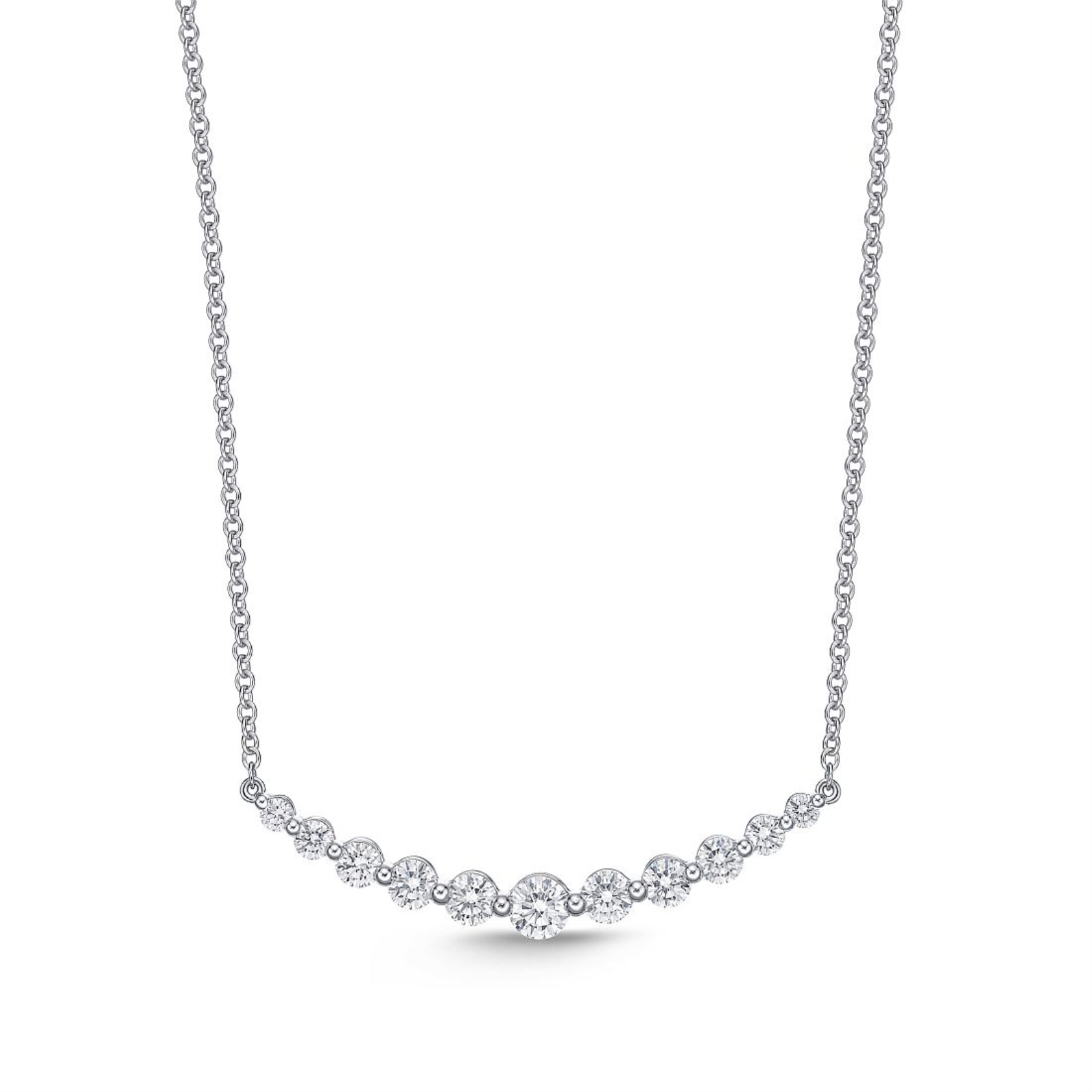 White Gold and Diamond Smile Necklace