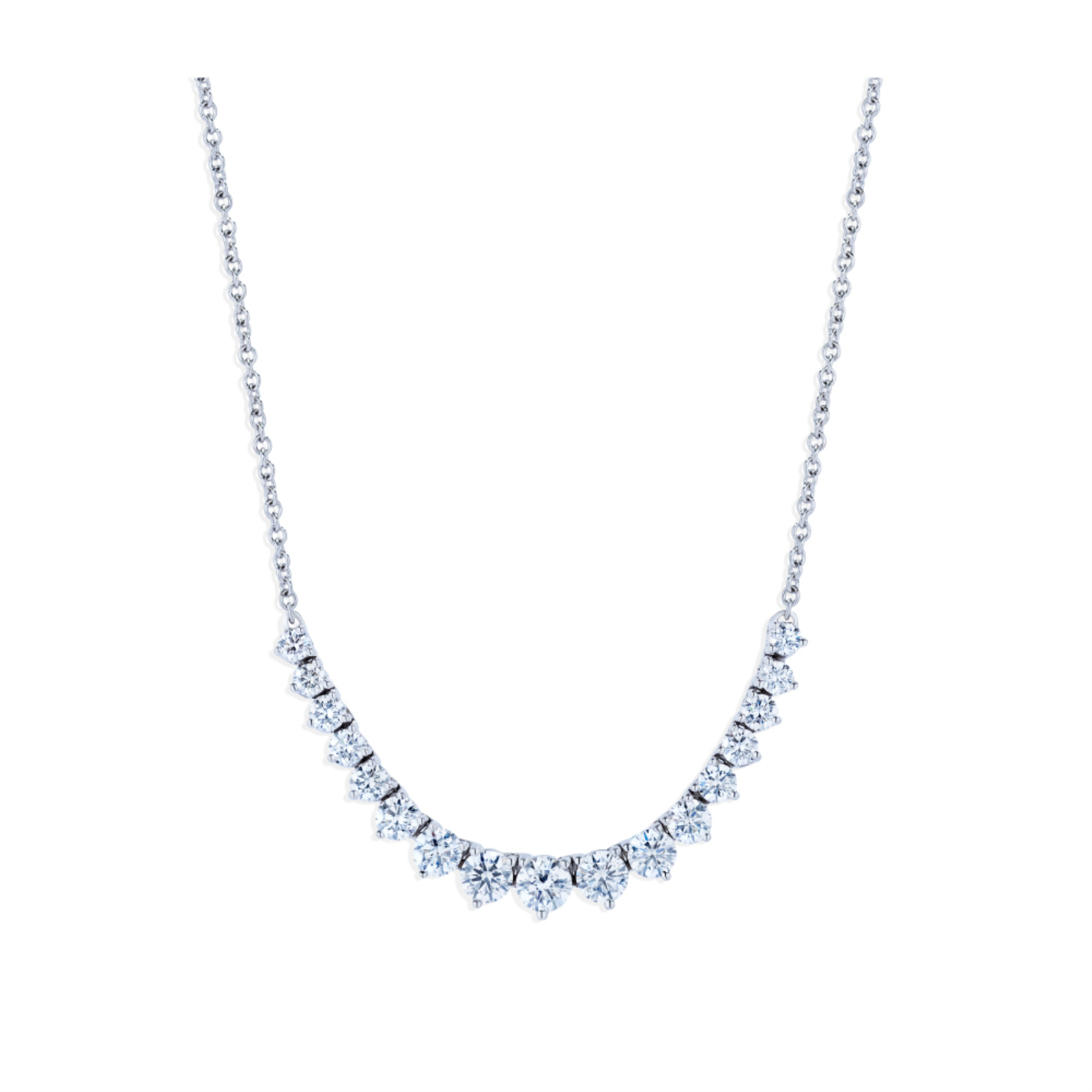 White Gold and Diamond Smile Necklace
