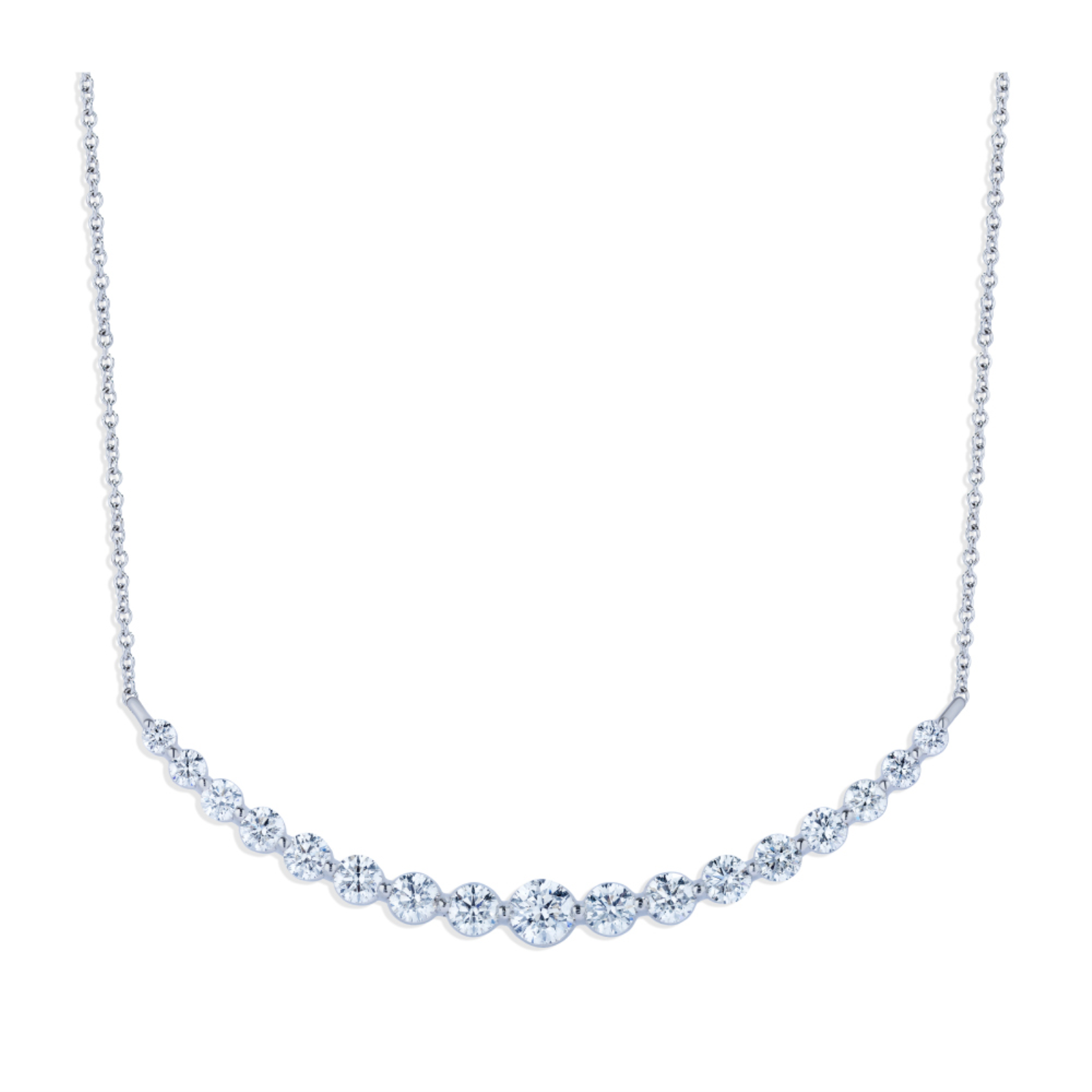 White Gold and Diamond Smile Necklace
