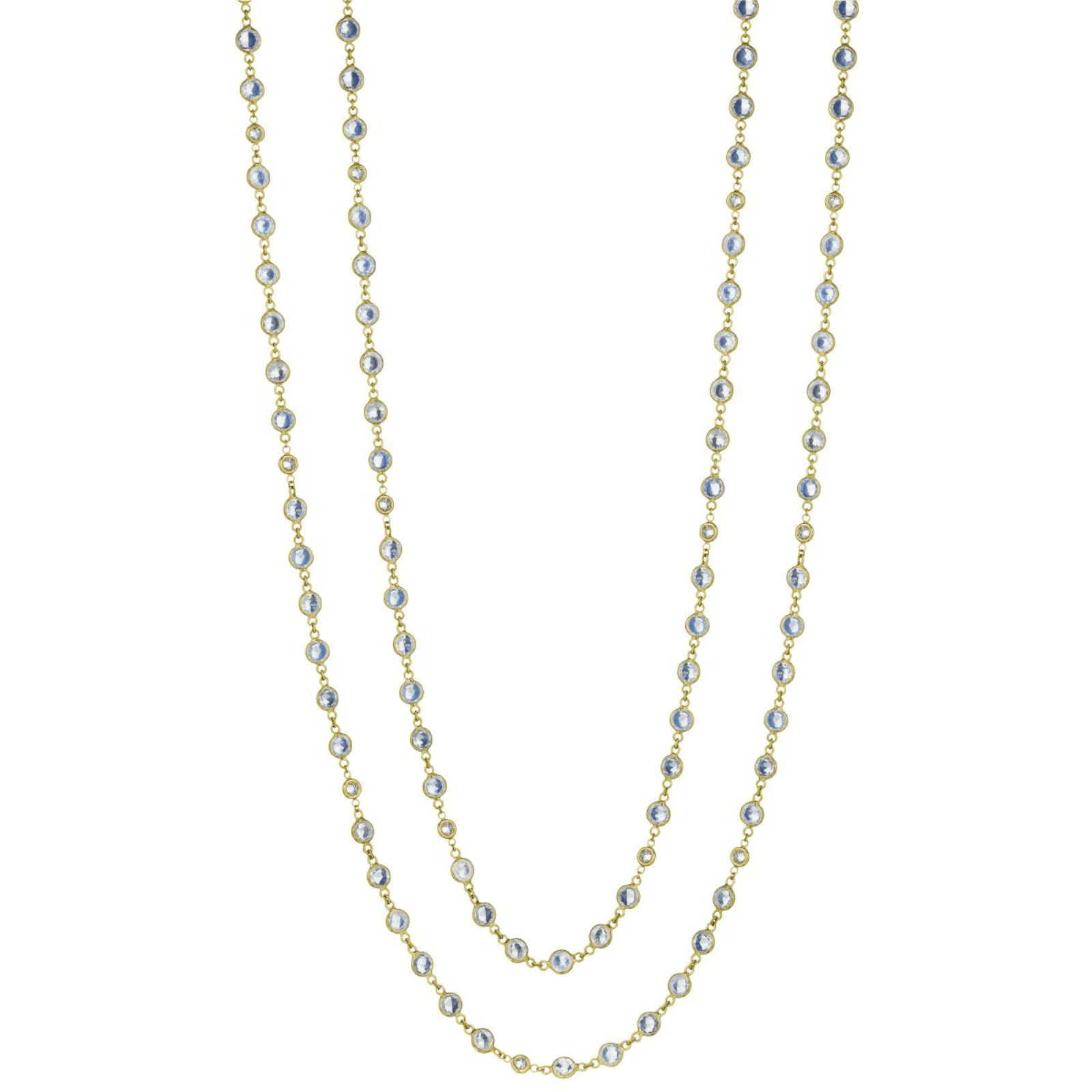 Gold and Moonstone Station Necklace