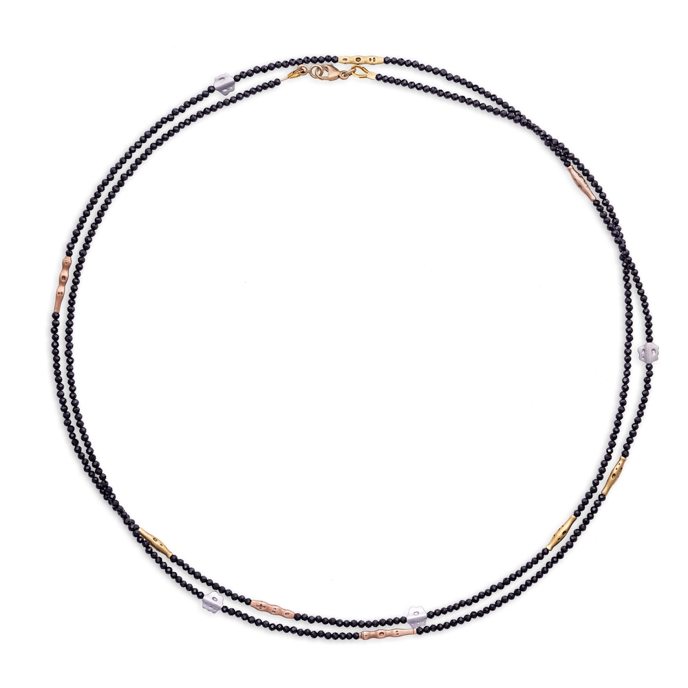 Long Black Spinel Necklace