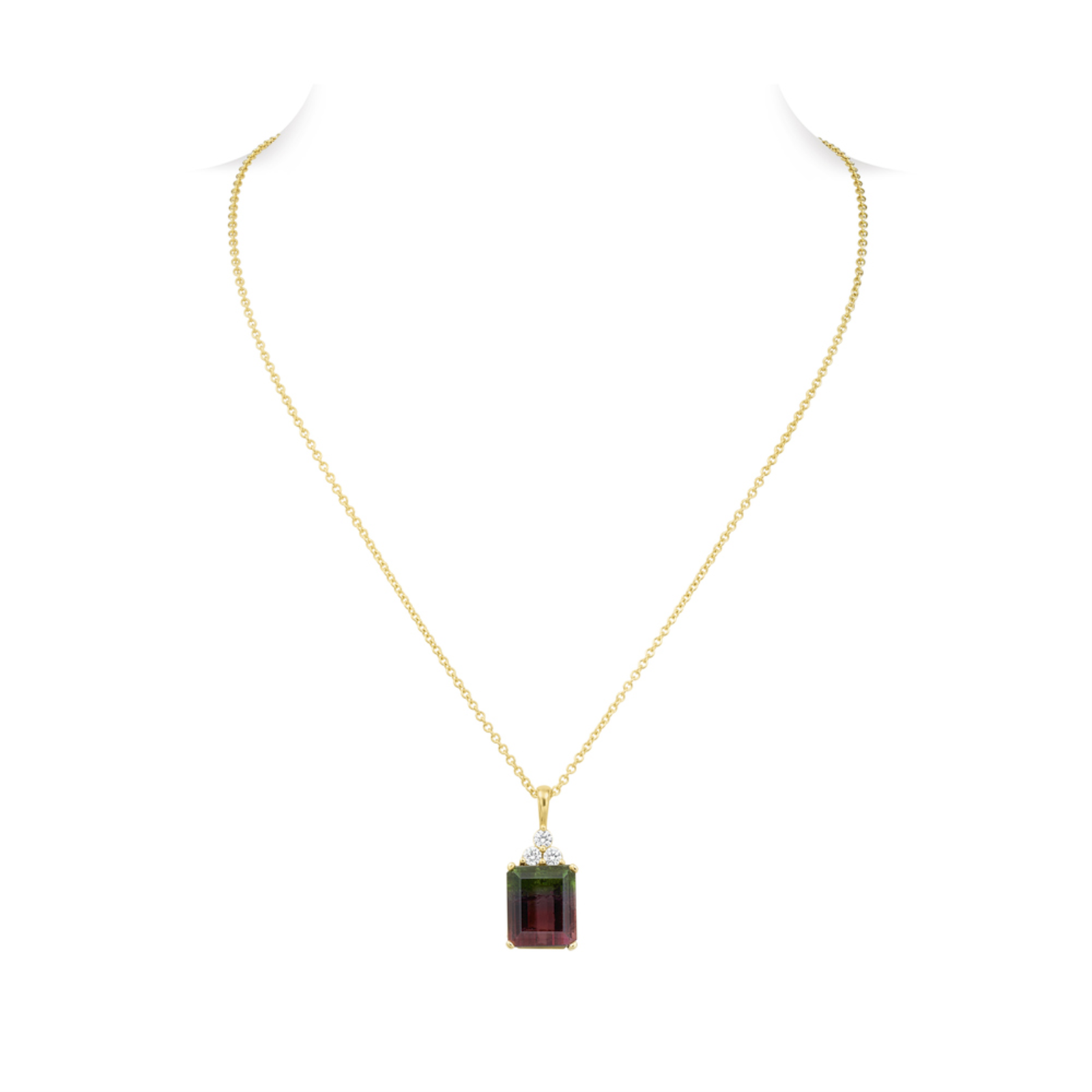 Gold and Tourmaline Pendant Necklace