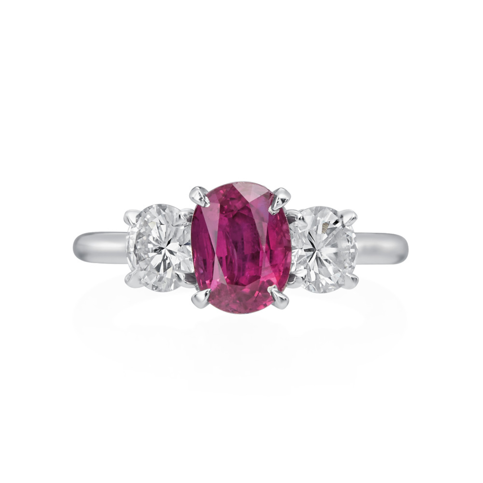 Roslyn Collection Platinum Ruby and White Diamond Ring