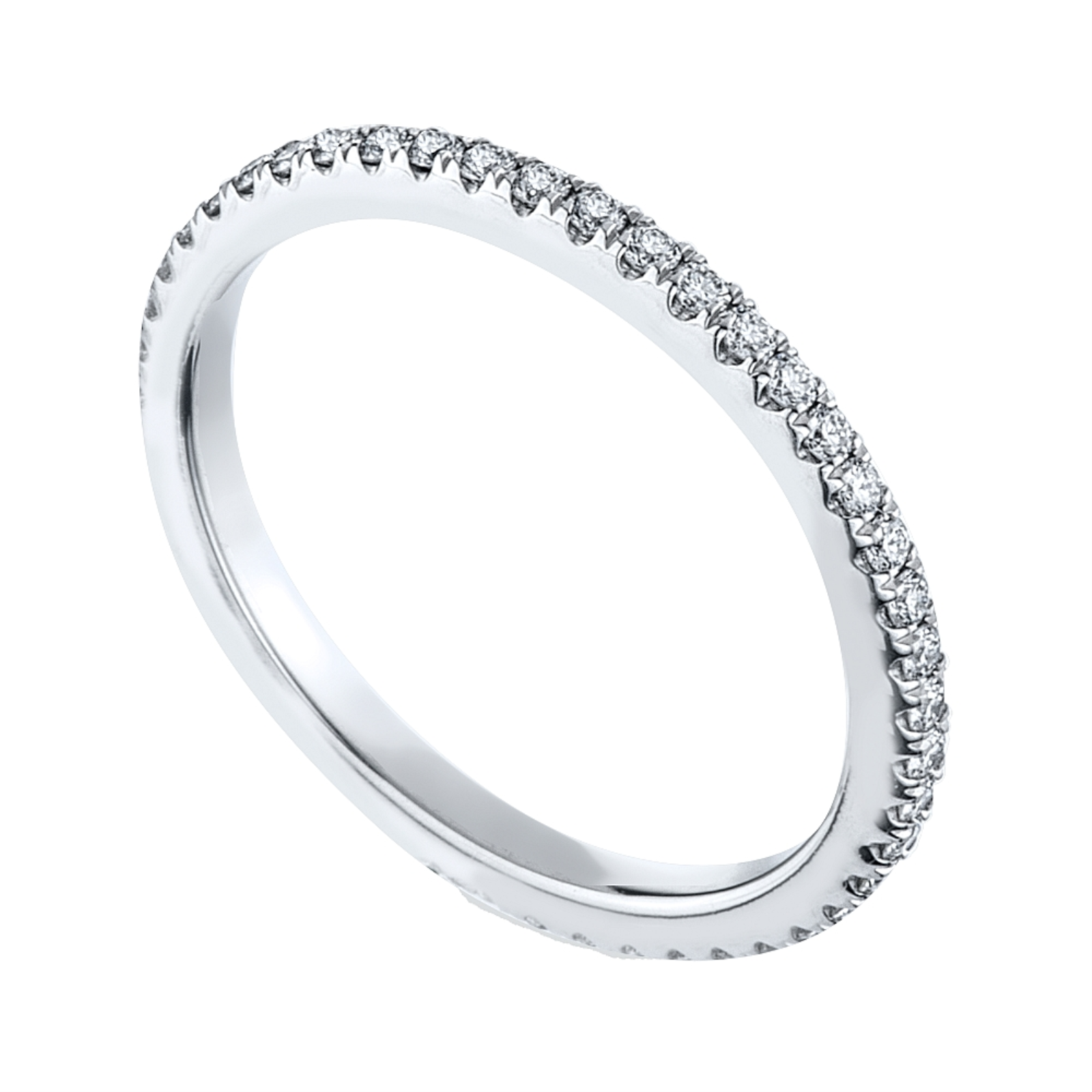 Platinum and Diamond Micro Pave Set Eternity Wedding Band