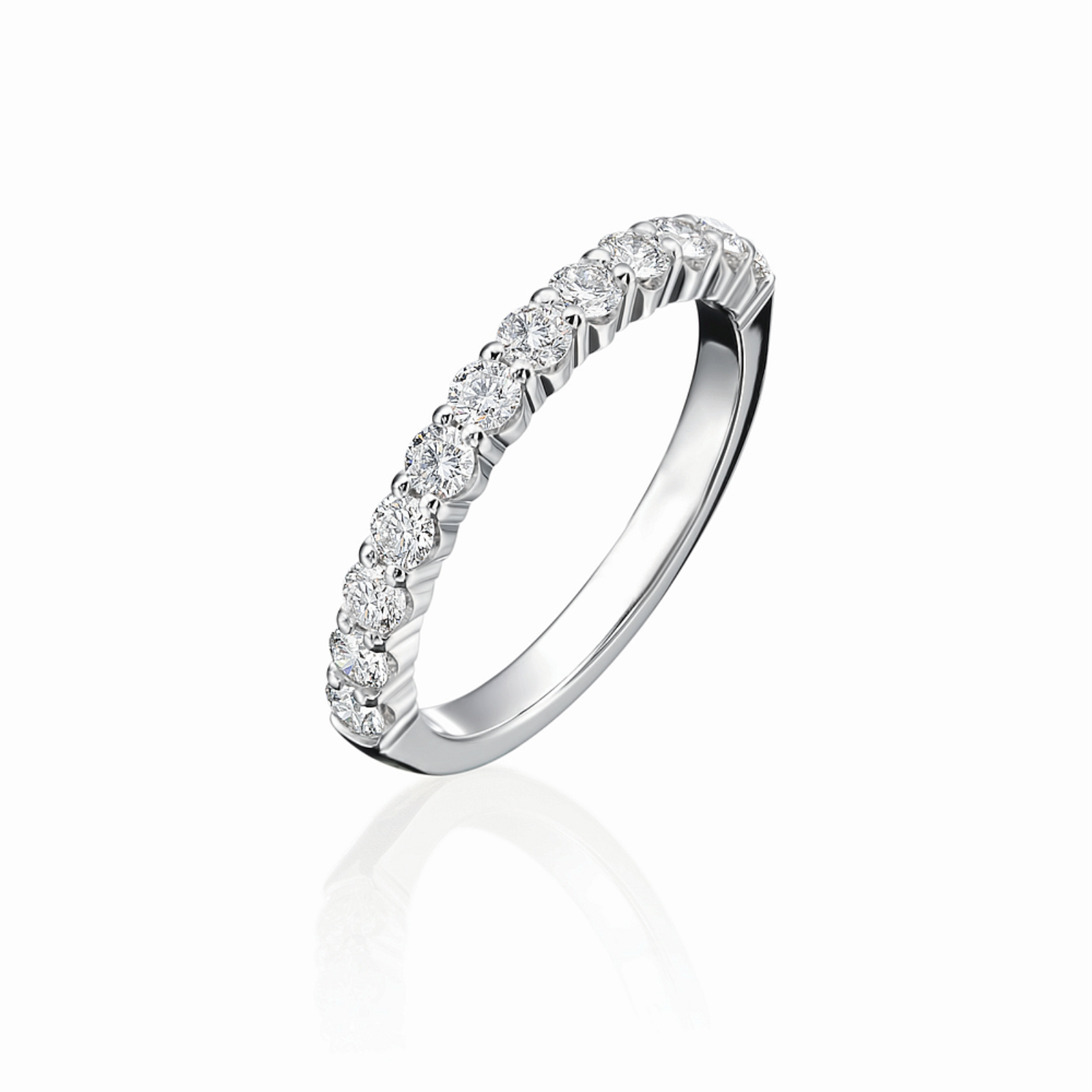 White Gold and Diamond Halfway Eternity Band