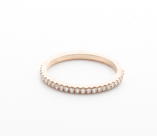 Rose Gold Halfway Micro-PavÃ© Eternity Band