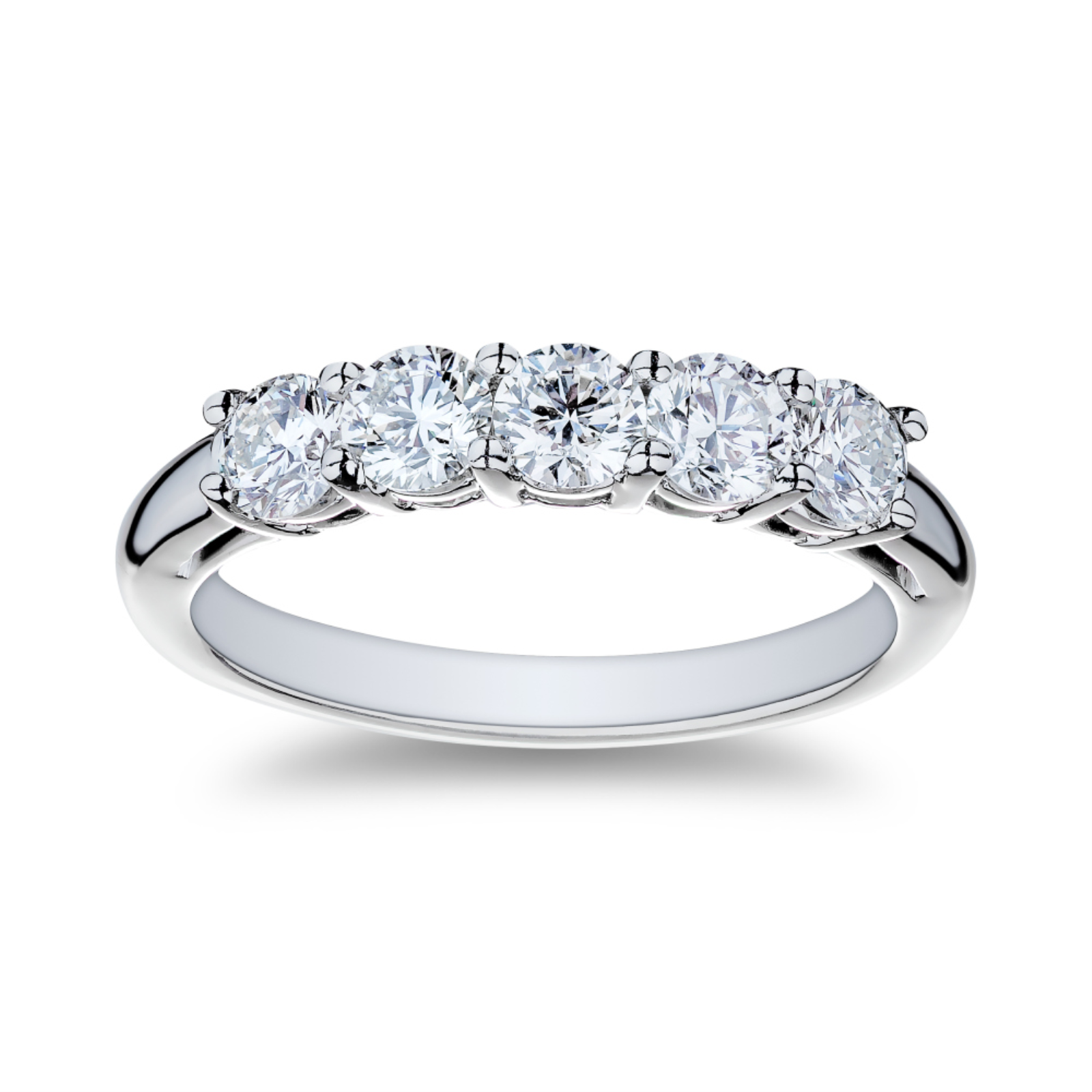 Platinum and Diamond Five Stone Band