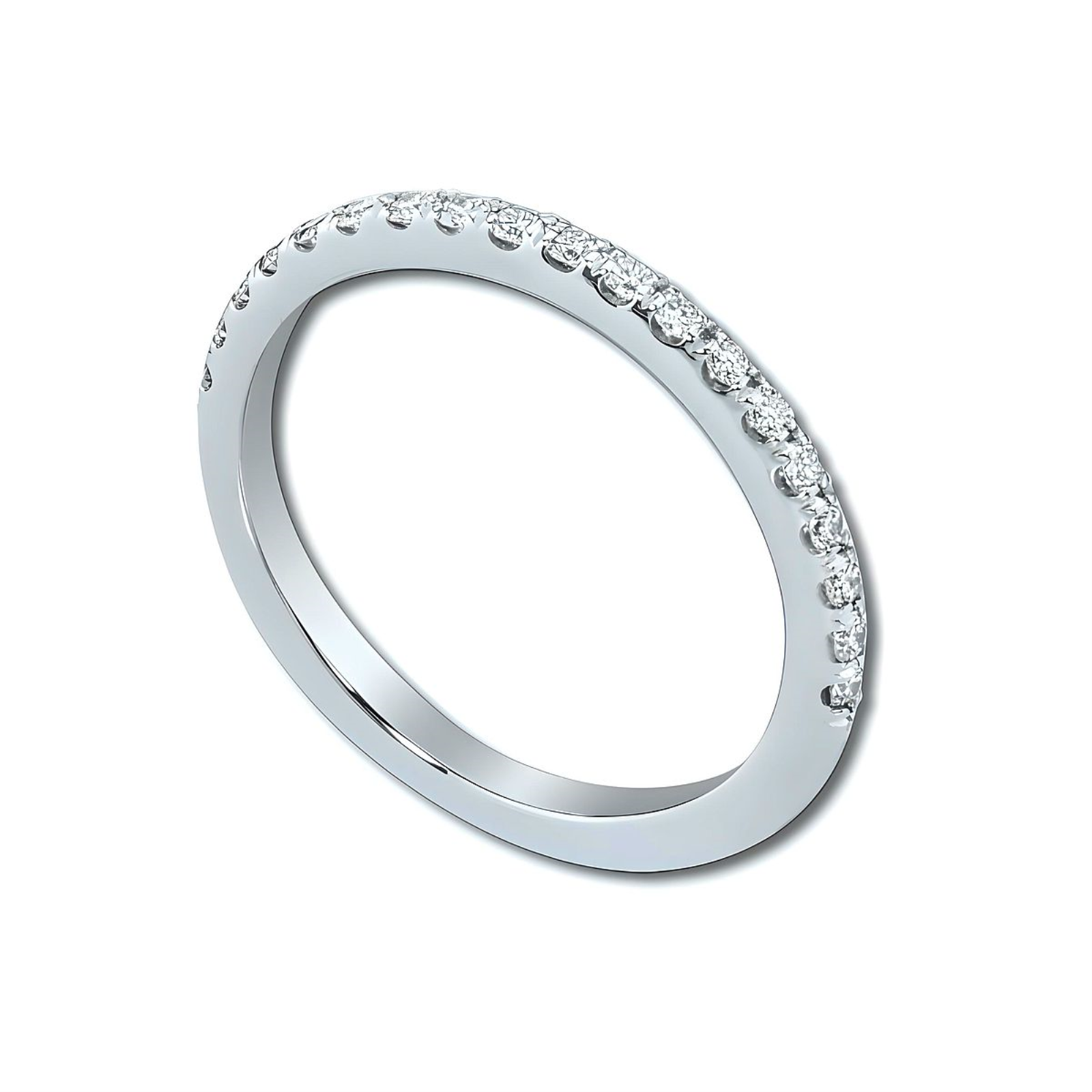 Platinum Micro-Pave Halfway Eternity Band
