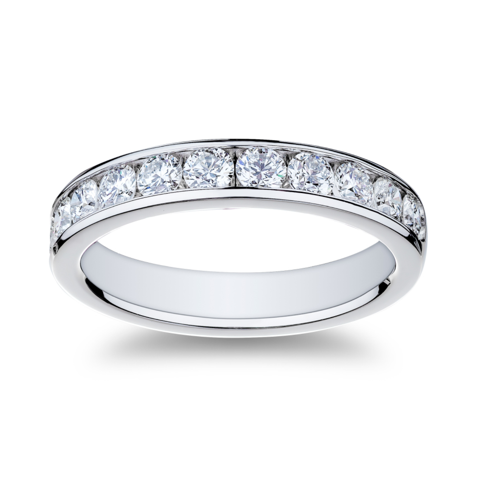 White Gold and Diamond Halfway Band