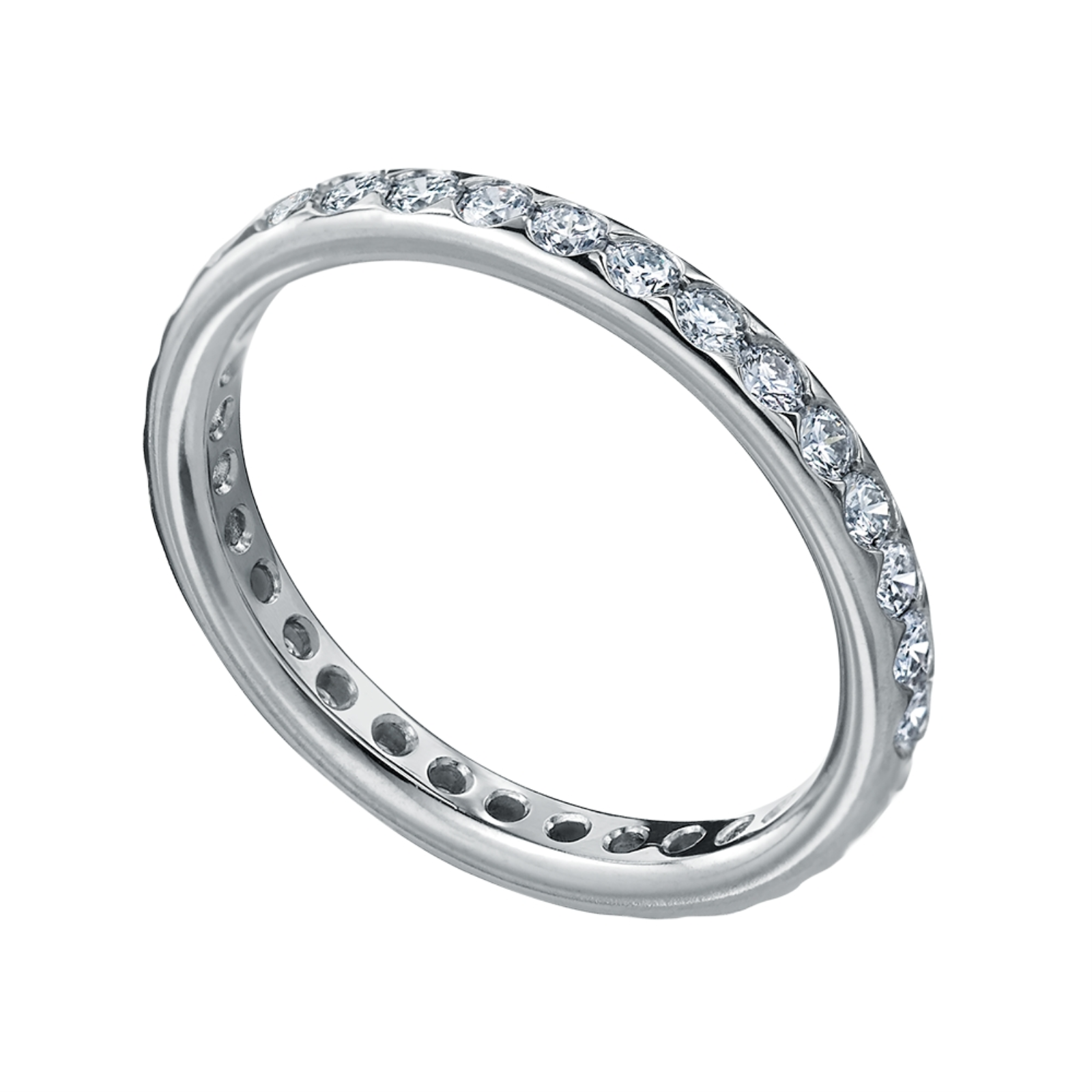 Platinum Smooth Set Diamond Eternity Band