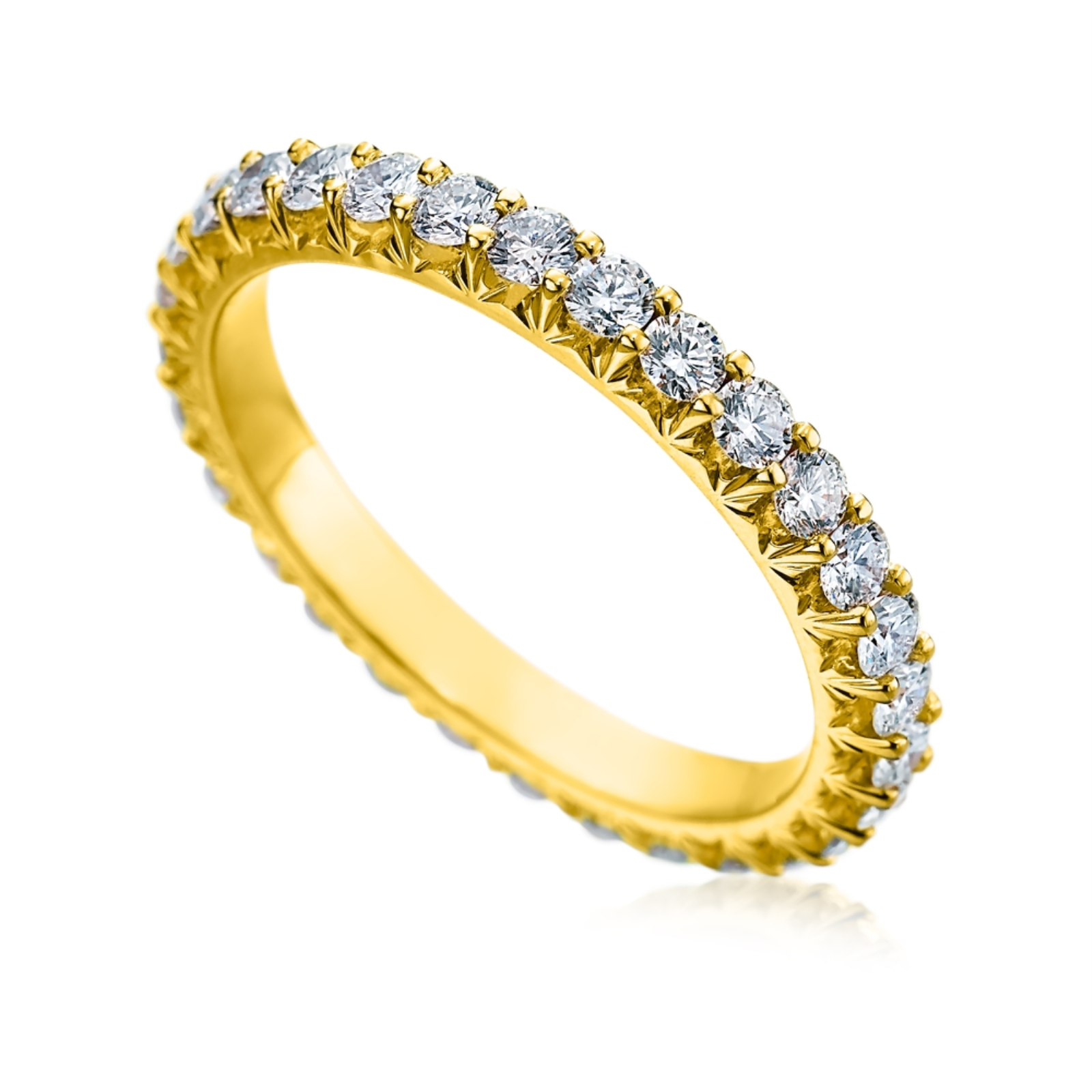 Yellow Gold and Diamond Eternity Band Ring